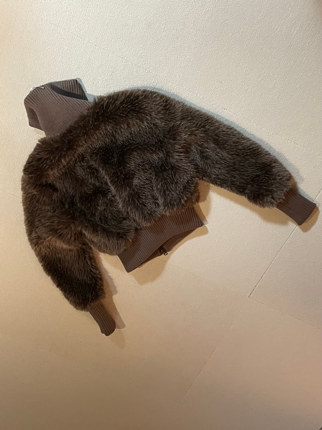 스컬프터 Faux Fur Zip-up Jacket Brown - S 상품이미지5