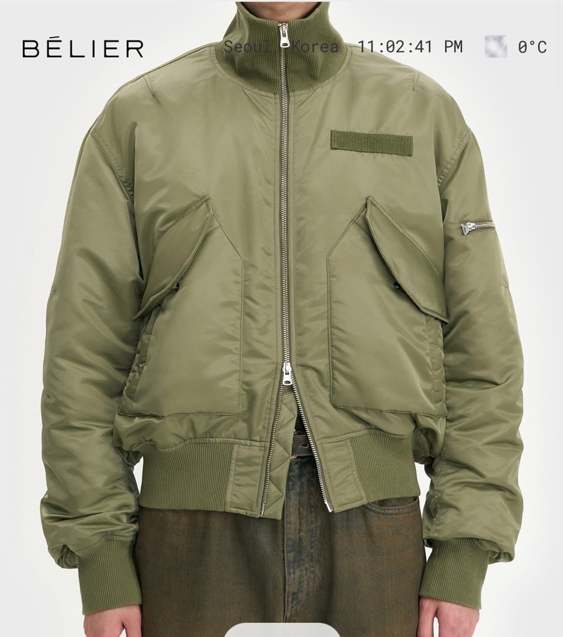 벨리에 랜더 플라이트 자켓 04(100)사이즈 구합니다 상품이미지1