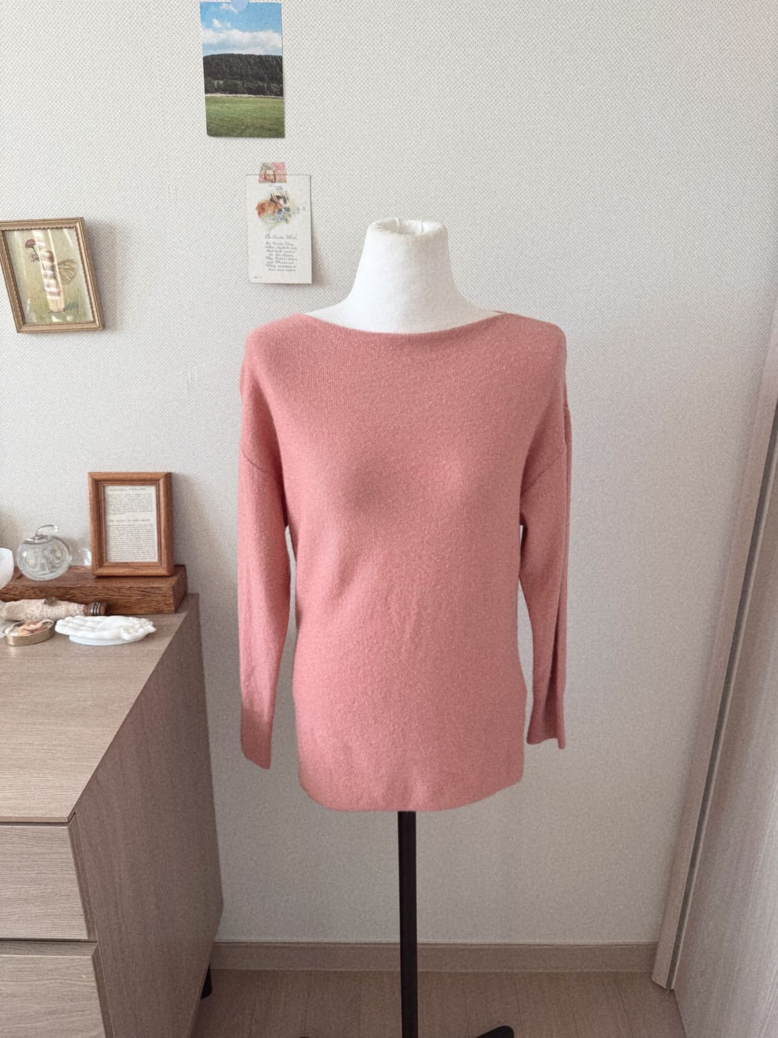 양모 캐시미어 핑크 니트 상품이미지1