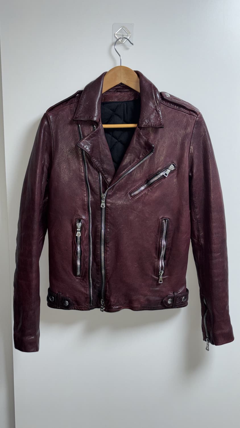 발망 램스킨 버건디 라이더자켓  상품이미지2