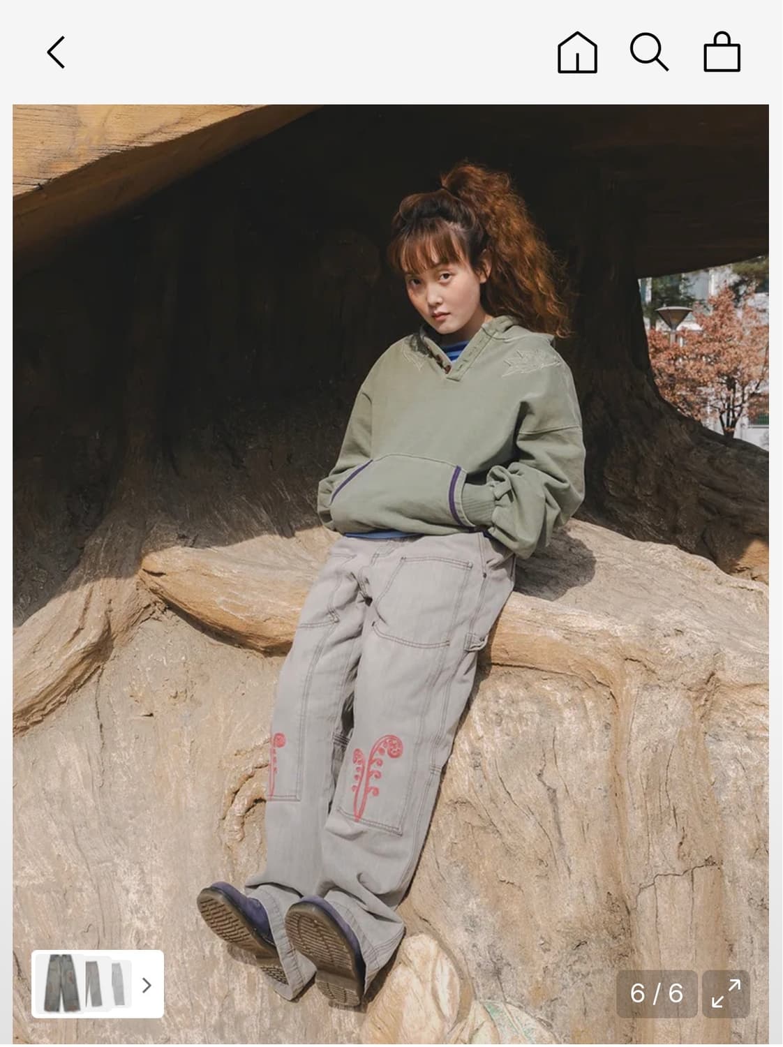 Ptery double knee pants / Light gray 팝니다 상품이미지2