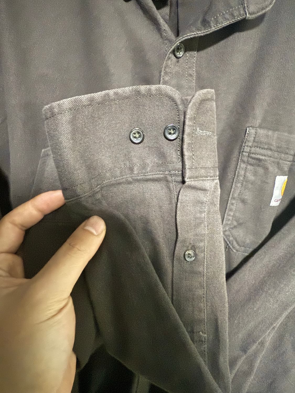 칼하트 포켓 셔츠 다크브라운 xl 상품이미지4