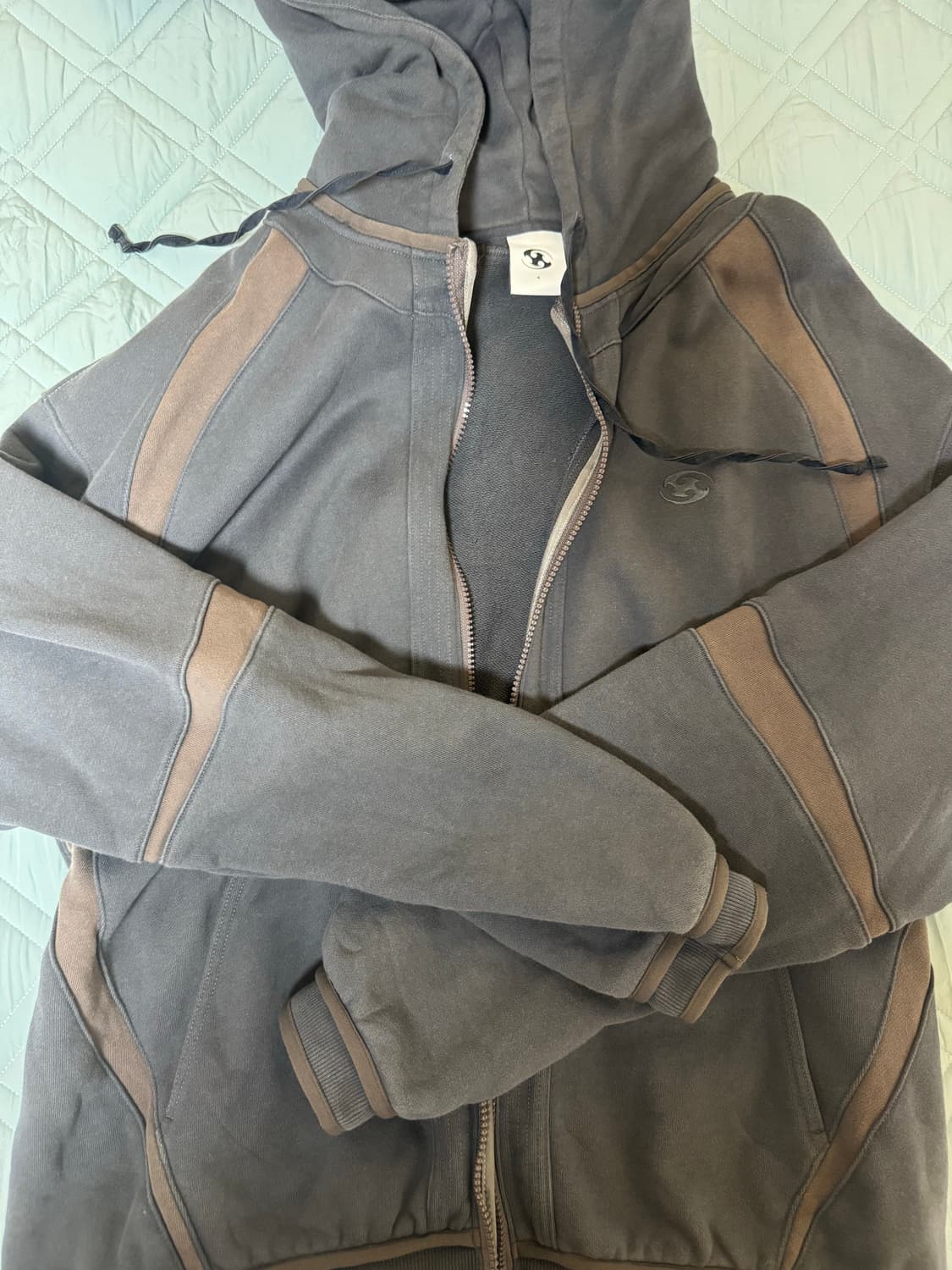 산산기어 오블리크 후드 집업 미드나잇 블루 상품이미지3