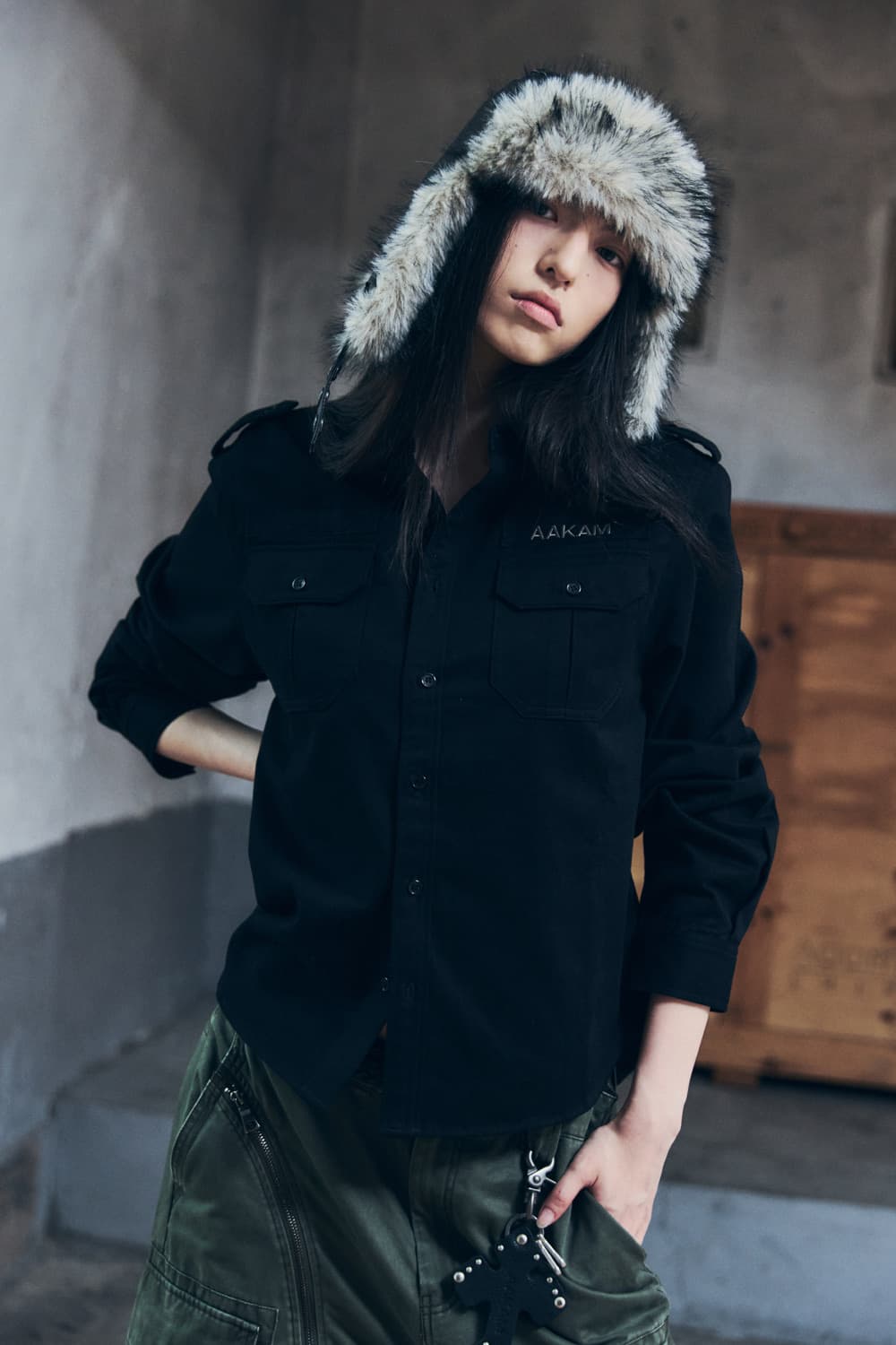 아캄 Military Field Shirts (Black) 상품이미지2