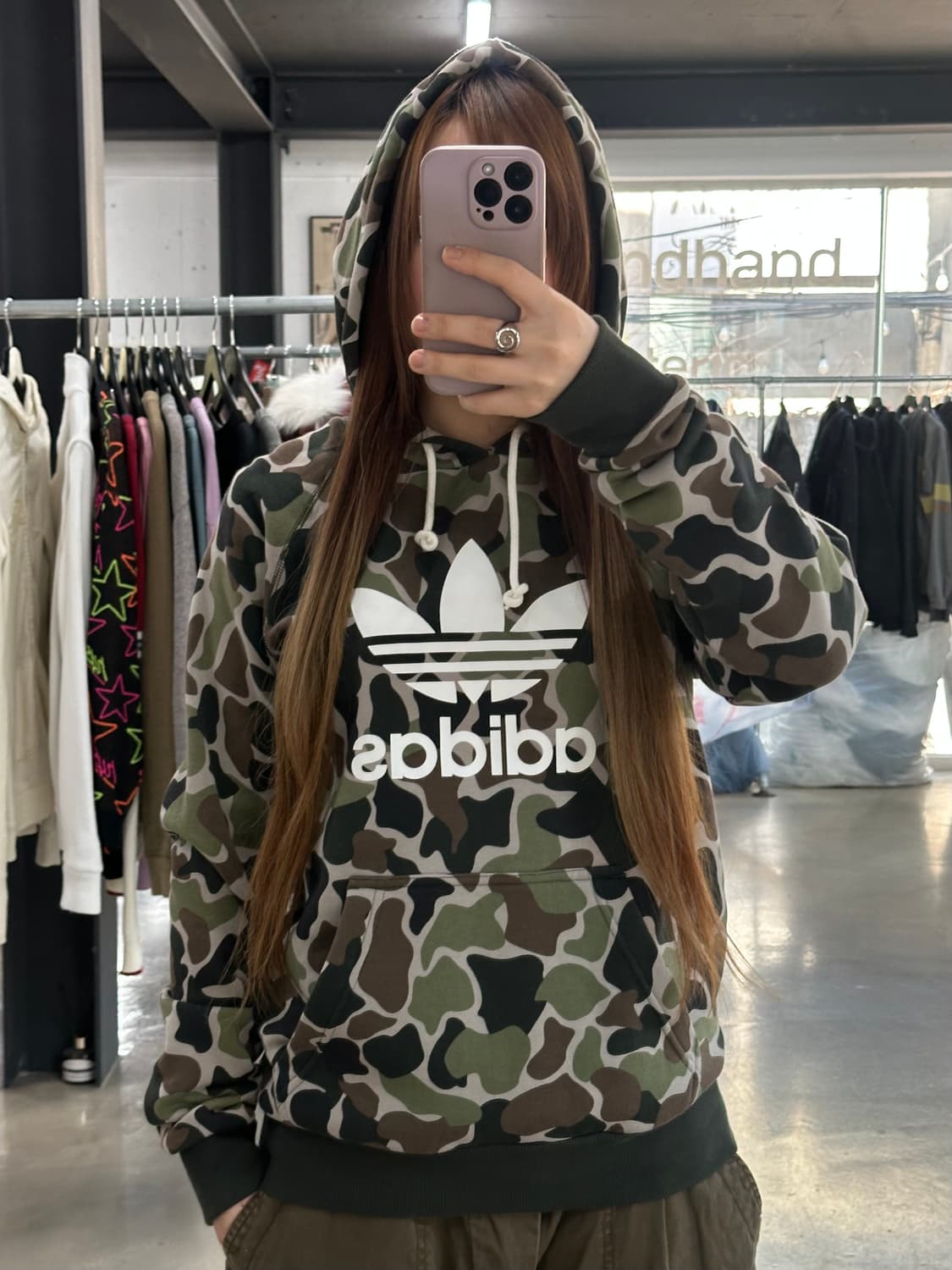 아디다스 카모 트레포일 후드티 상품이미지1