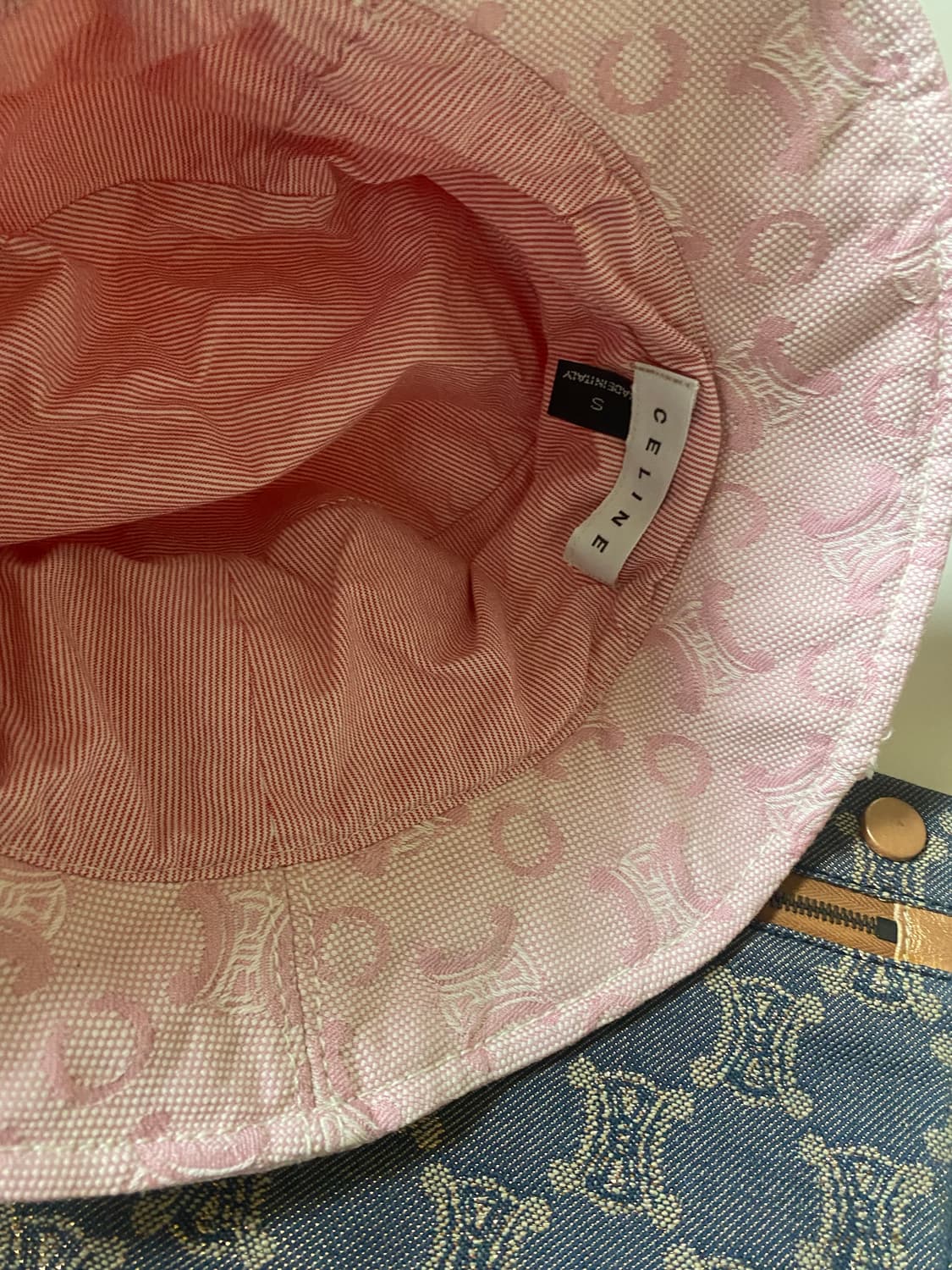 올드셀린느 정품 핑크데님 투웨이햇 s사이즈 (아동용으로 추천) 상품이미지5