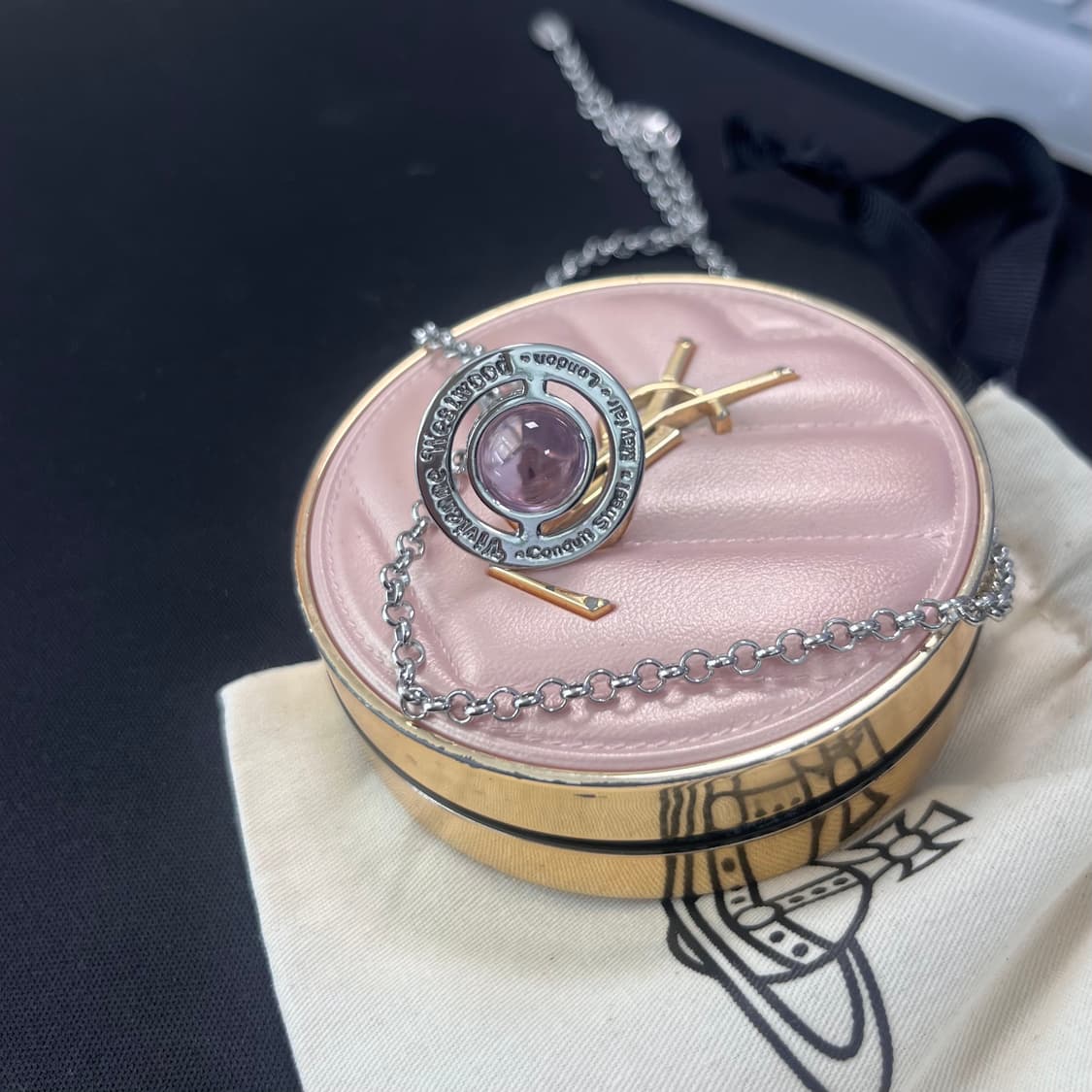 비비안웨스트우드 핑크 orb 목걸이 상품이미지5