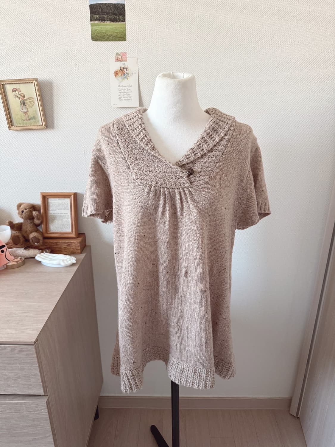 모리걸 단추 반팔니트 상품이미지1