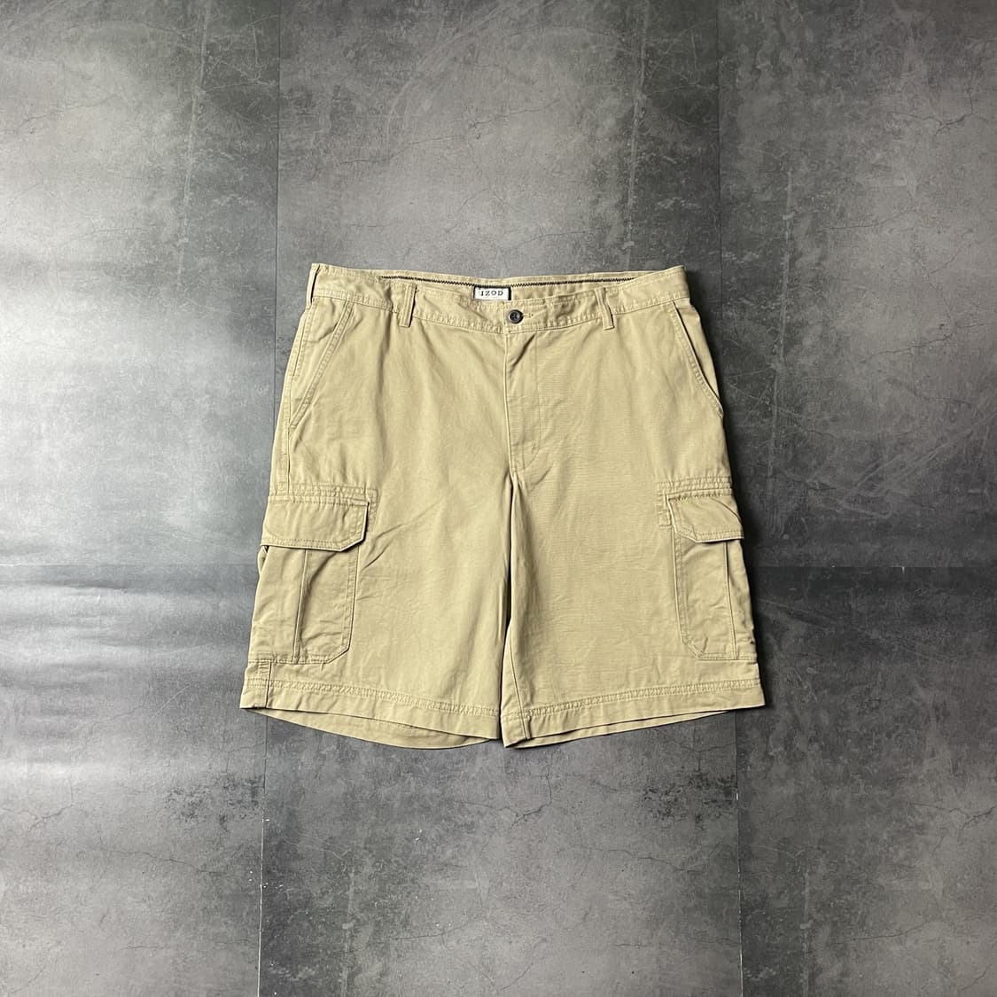 IZOD 아이자드 빈티지 베이지 코튼 카고 하프 팬츠 A00684 상품이미지1