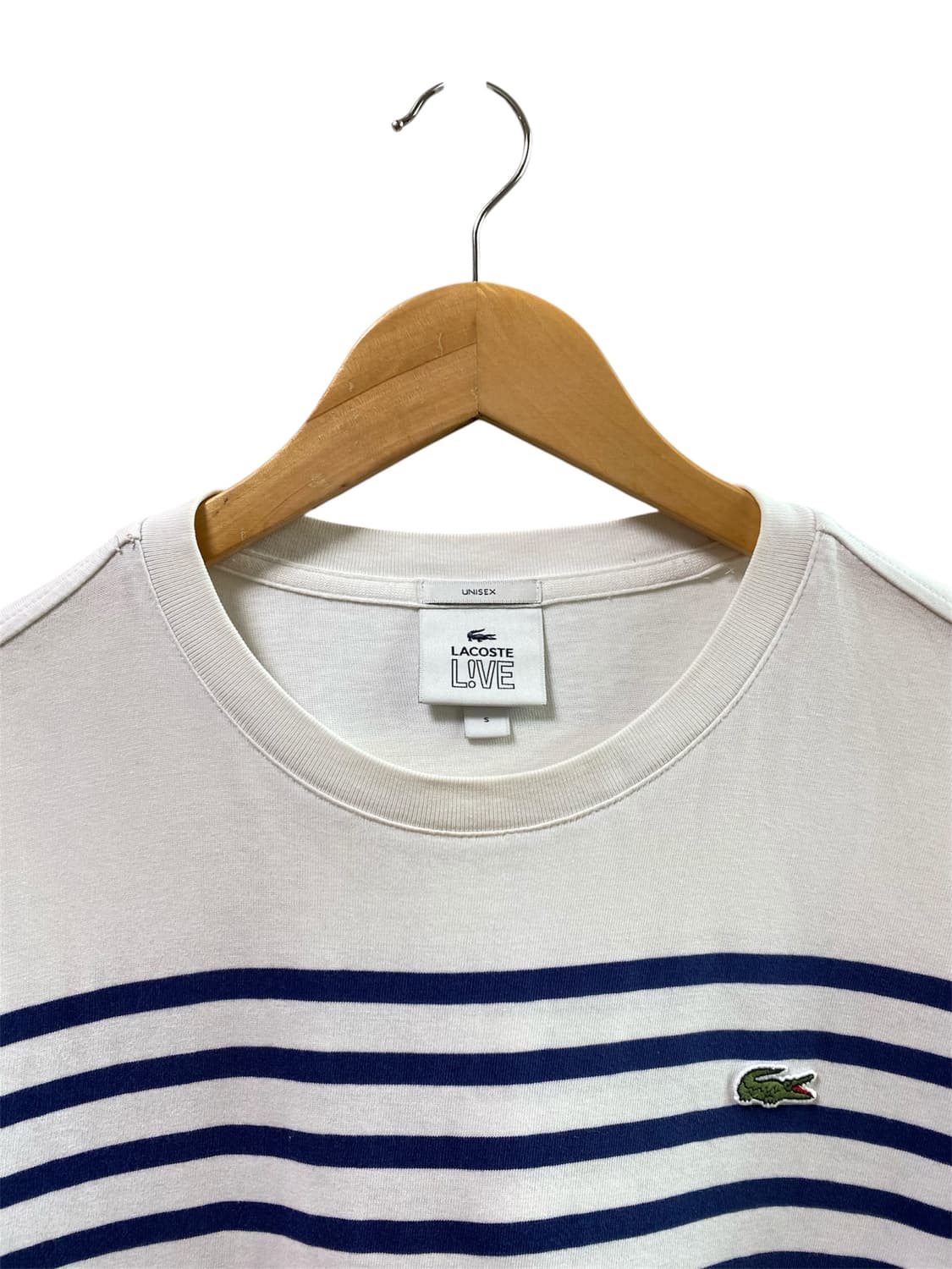 라코스테 스트라이프 모던 크루넥 티셔츠 S-M 상품이미지3