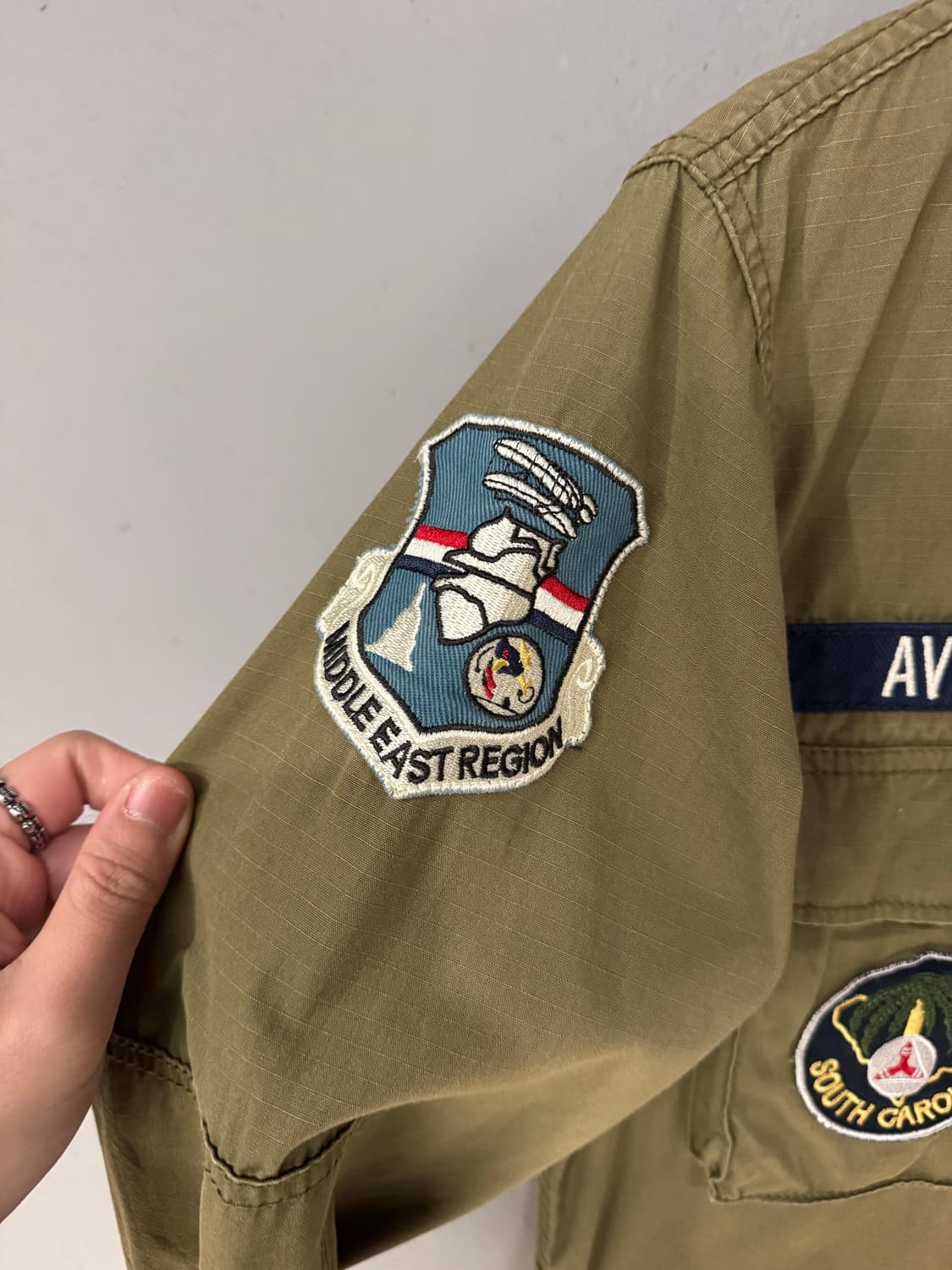 아비렉스 밀리터리 패치 카키 필드자켓  상품이미지3