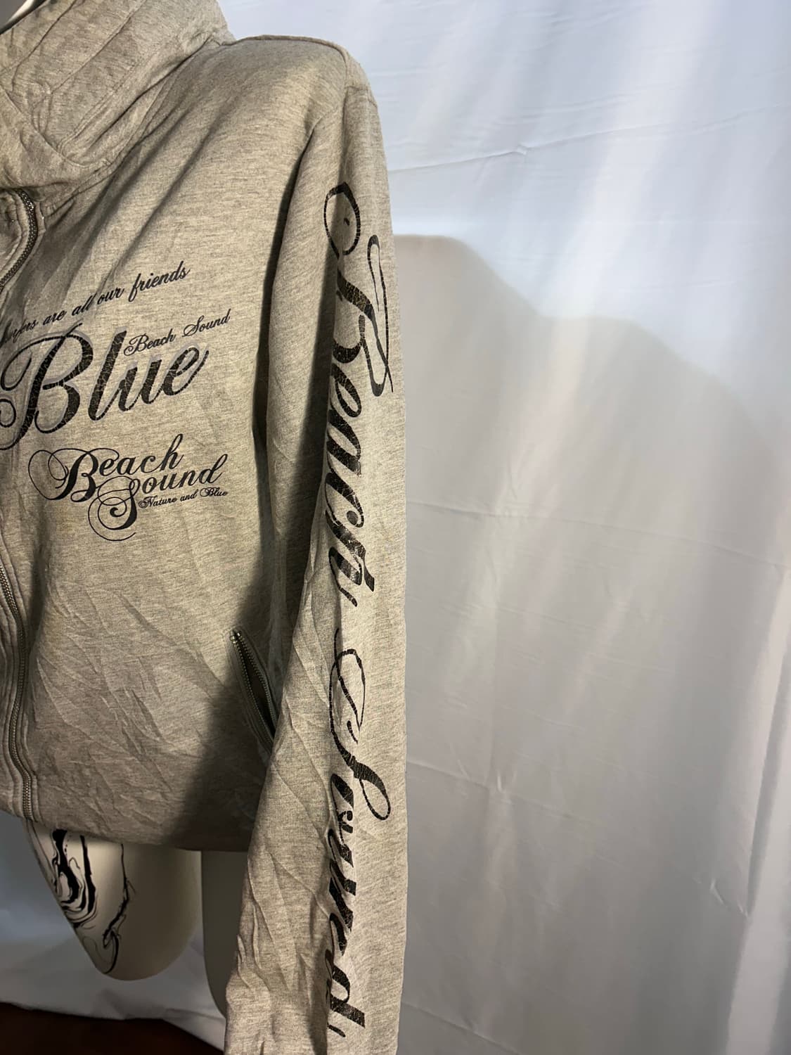 y2k punk lettering inner hood zip-up 상품이미지3