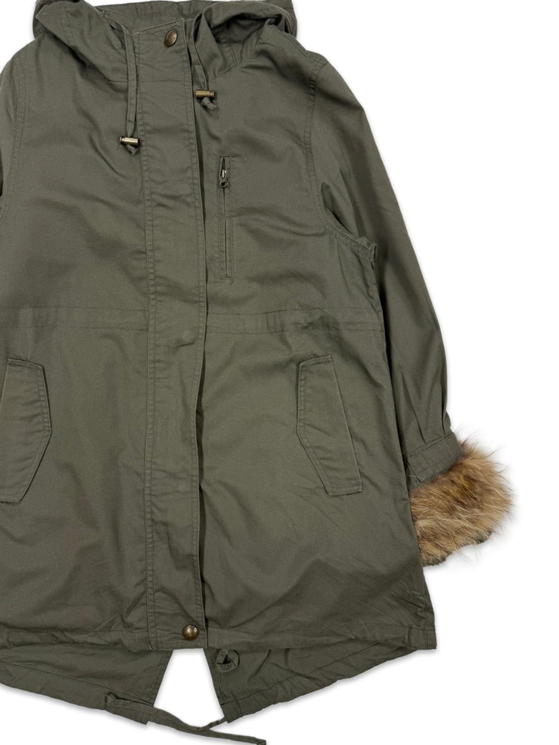 빈티지 JEANASIS 카키 퍼 기모 야상 상품이미지2