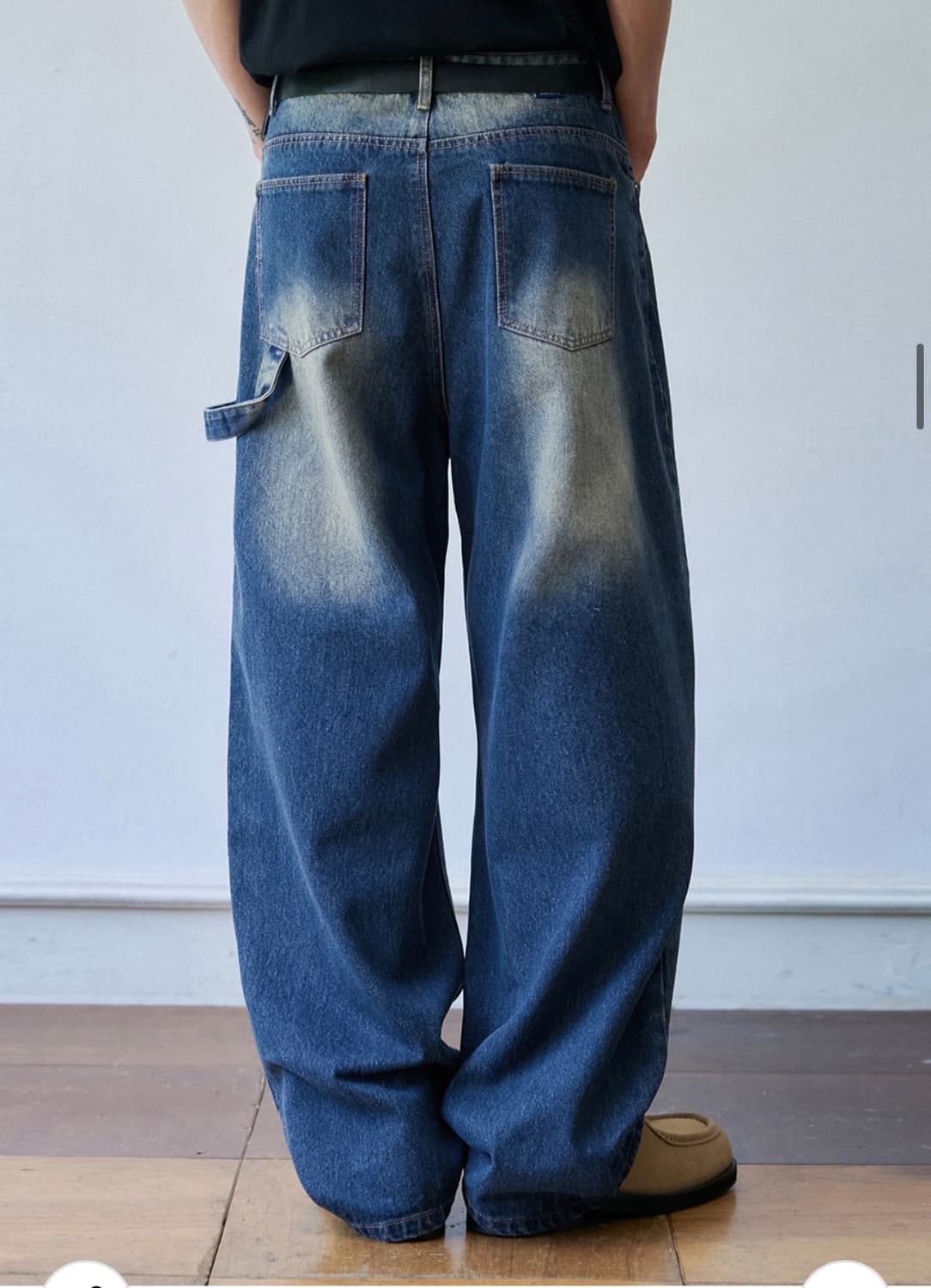 (새상품)(L)아워데이즈 어셈블 와이드 벌룬 데님 팬츠 DEEP BLUE 상품이미지6