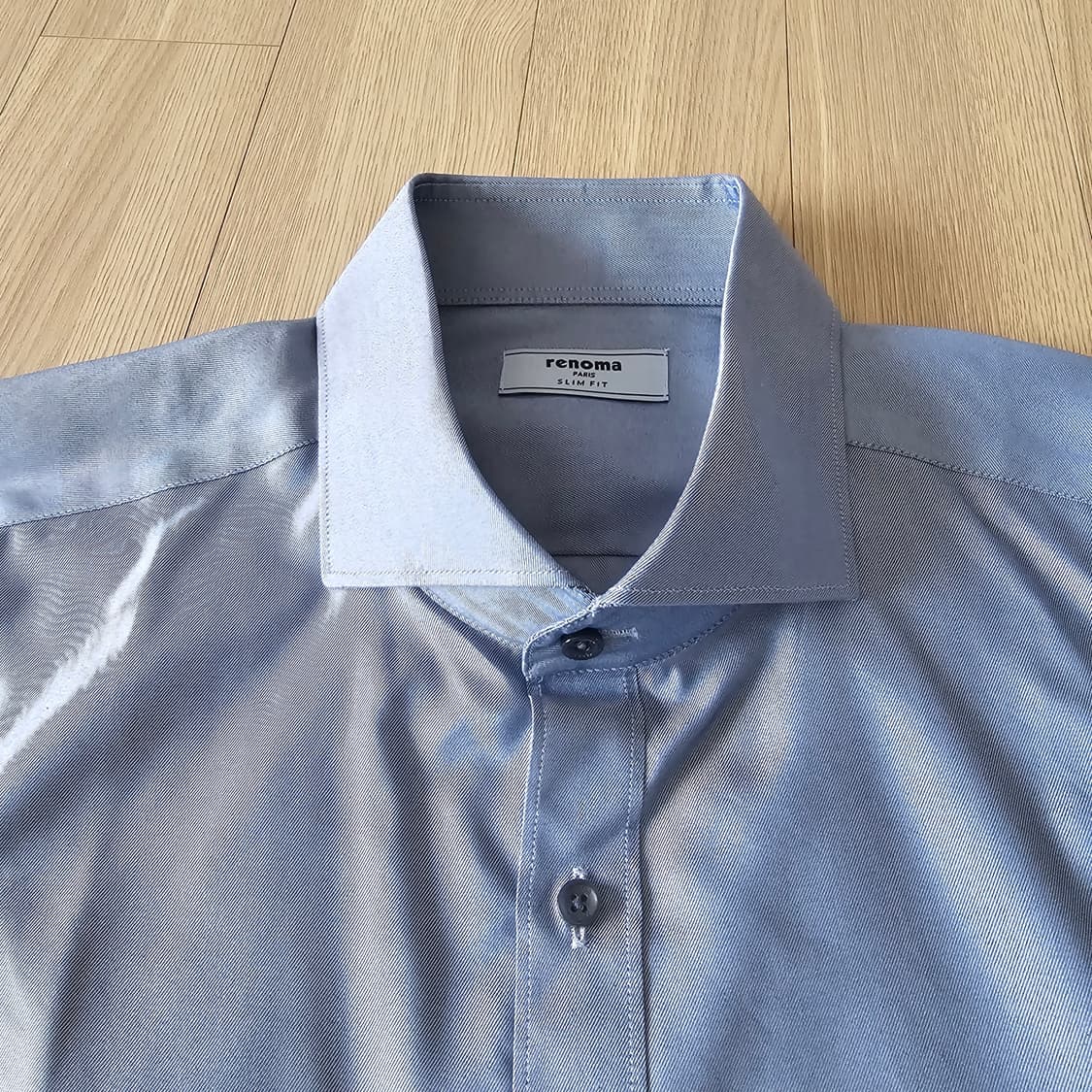 105 L XL 새제품) 레노마 드레스 정장 파티 행사 셔츠 남자 블루 상품이미지3