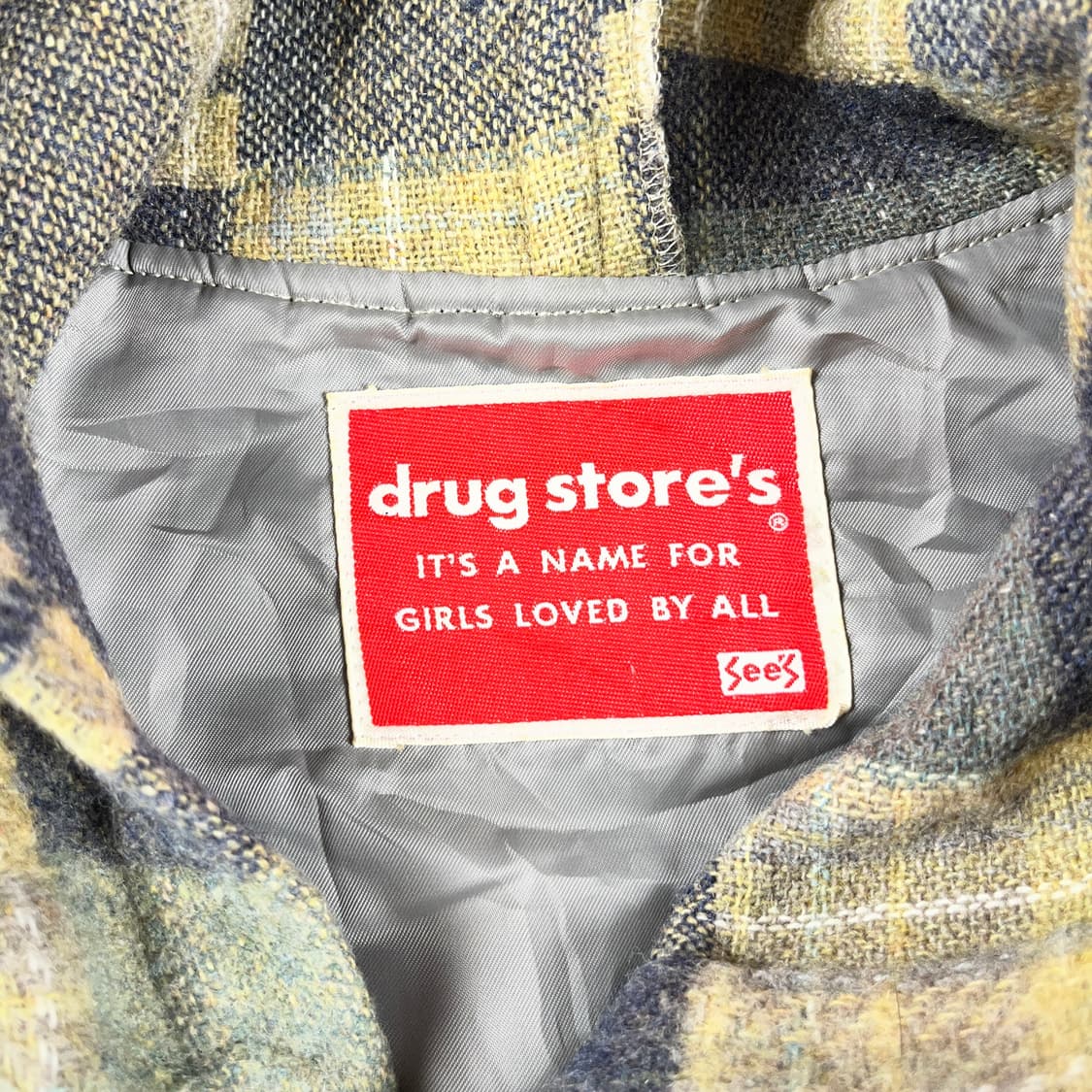 drug store's 일본 빈티지 체크무늬 후드 더플 코트(실측확인) 상품이미지4