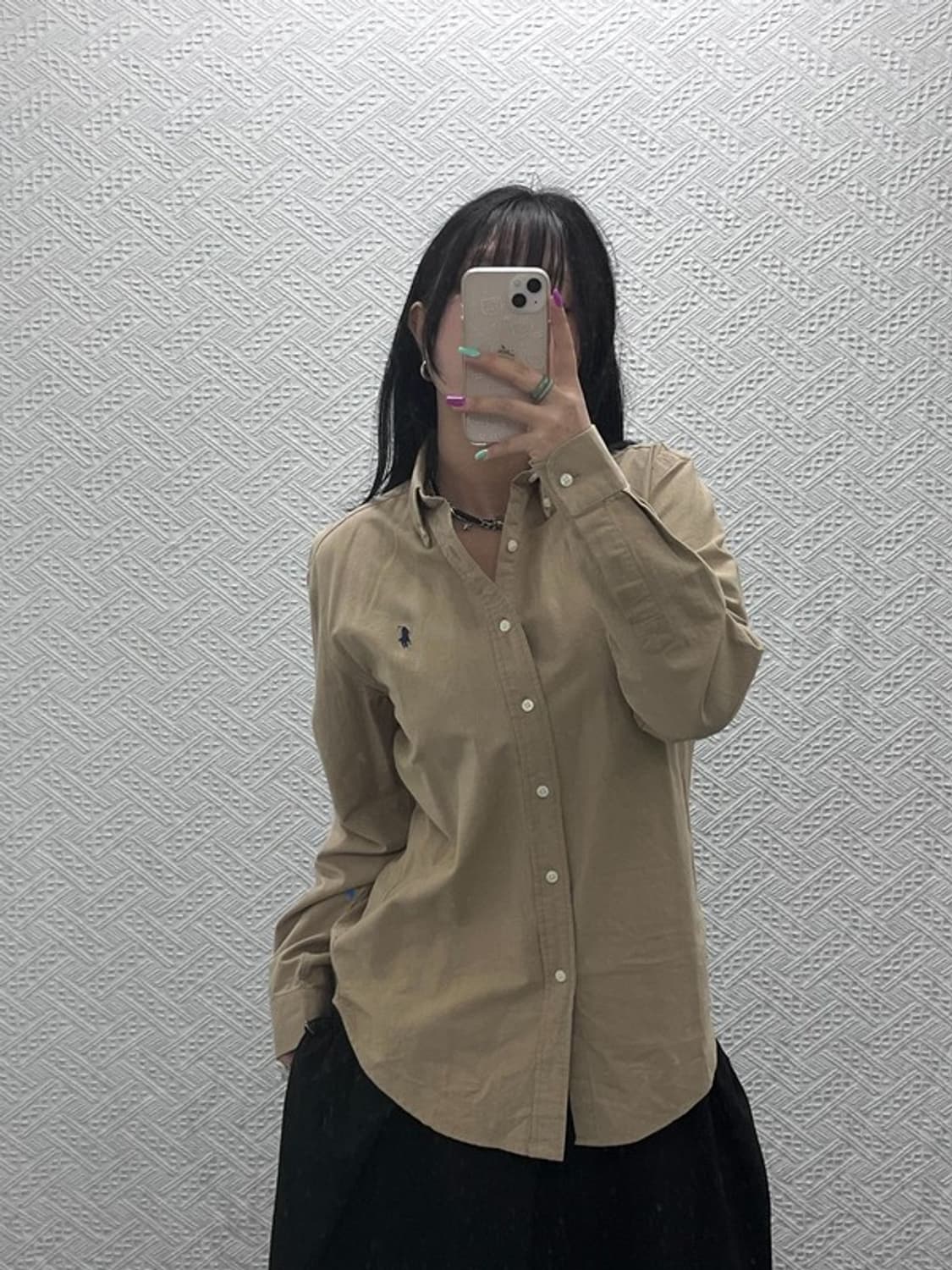 폴로 랄프로렌 빈티지 컨트리 옥스포드 카멜 셔츠 S C07263 상품이미지1