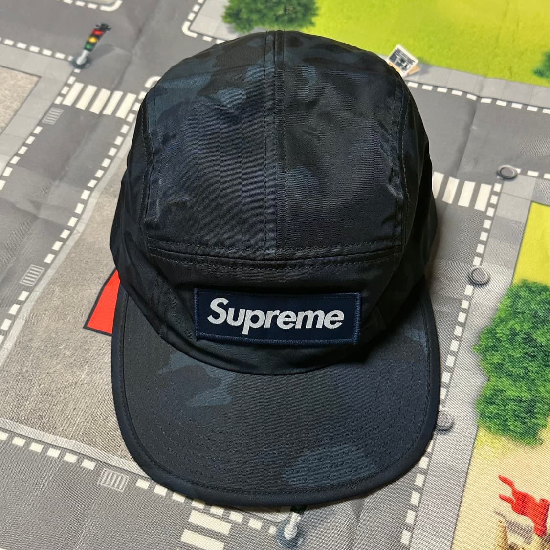 슈프림 나일론 카모 캠프캡 네이비 상품이미지1