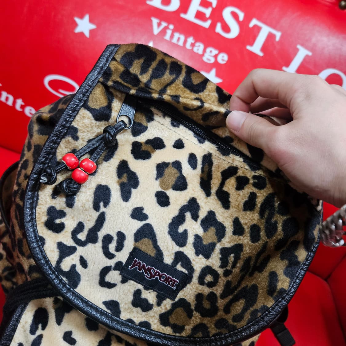 잔스포츠 레오파드 Y2k 호피 복조리 유니크 백팩 Free 상품이미지4
