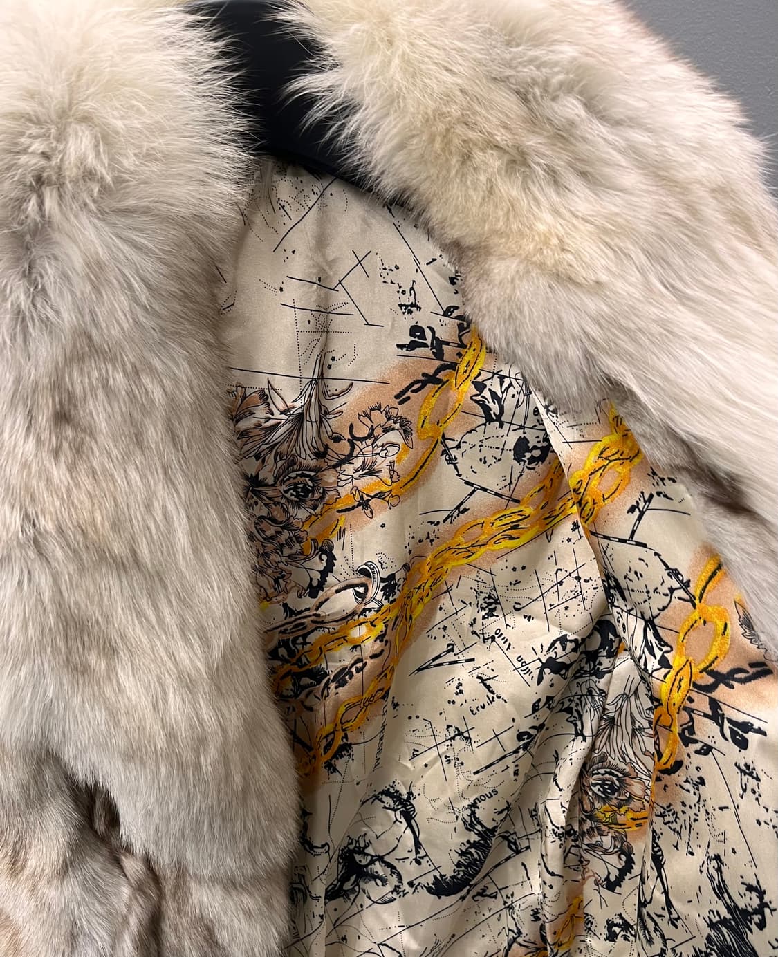 폭스 퍼 자켓 베이지/브라운 상품이미지2