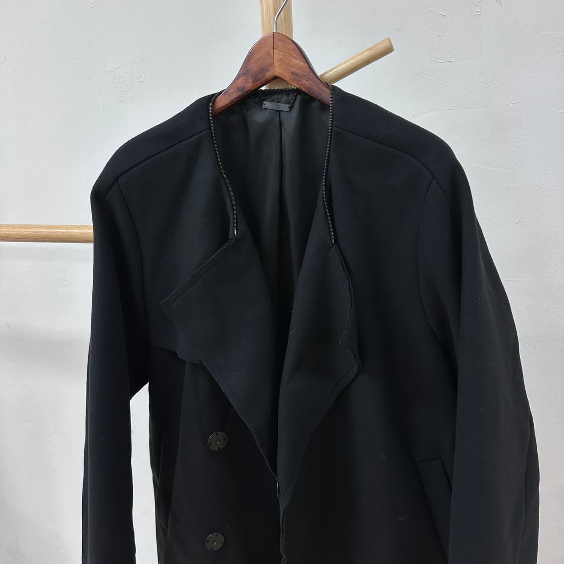 SYSTEM 시스템 울 캐시미어 배색 더블 코트 100(105) J24 상품이미지10