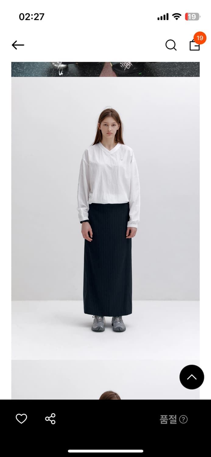 로우클래식 RELAXED SLIT LONG SKIRT_NAVY 상품이미지3
