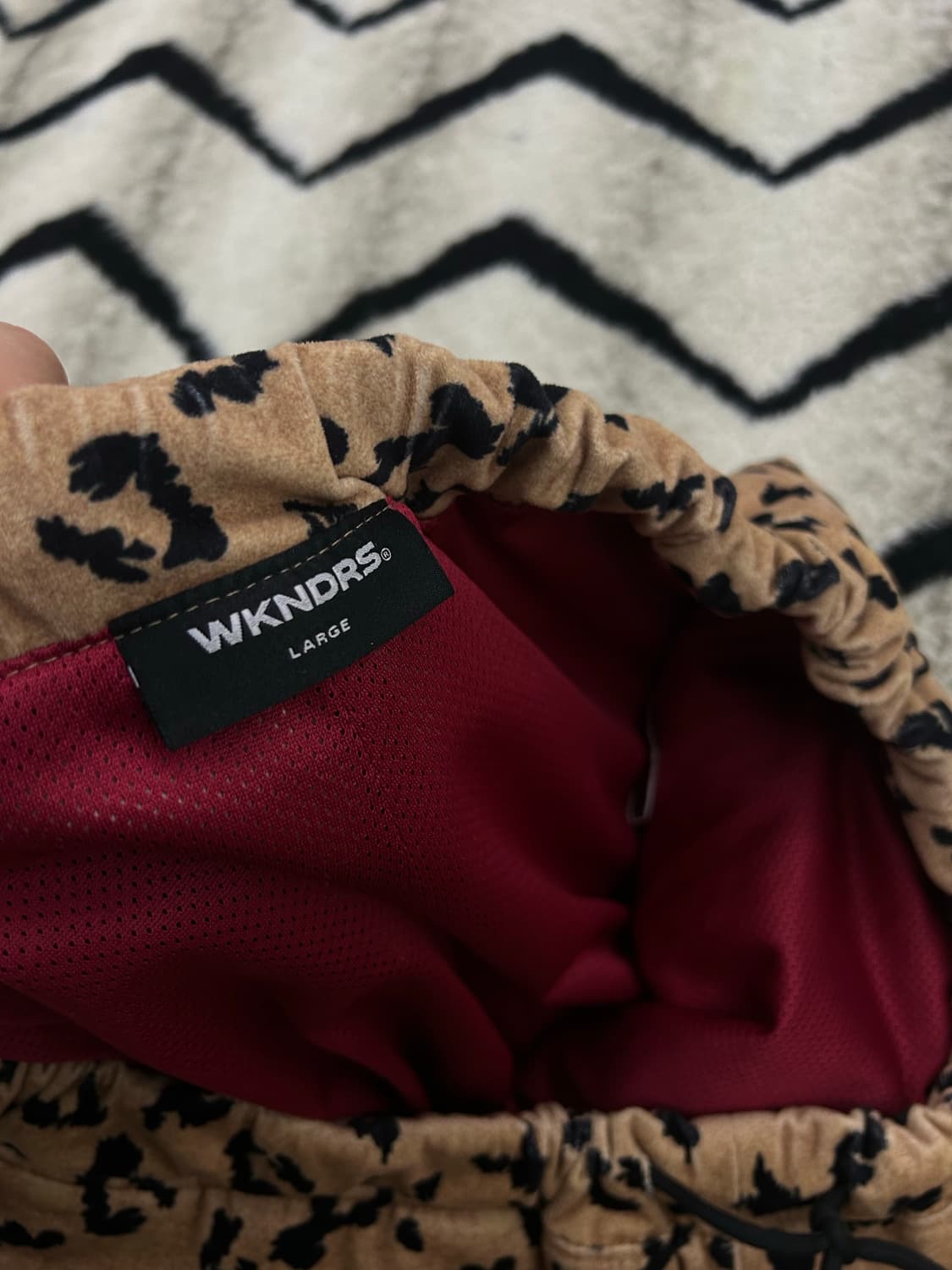 [L]위켄더스 레오파드 Crack 벨벳 팬츠/기모 상품이미지6