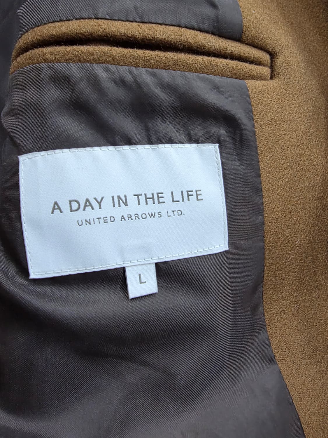UNITED ARROWS A DAY IN THE LIFE 브라운 울 코트 상품이미지7