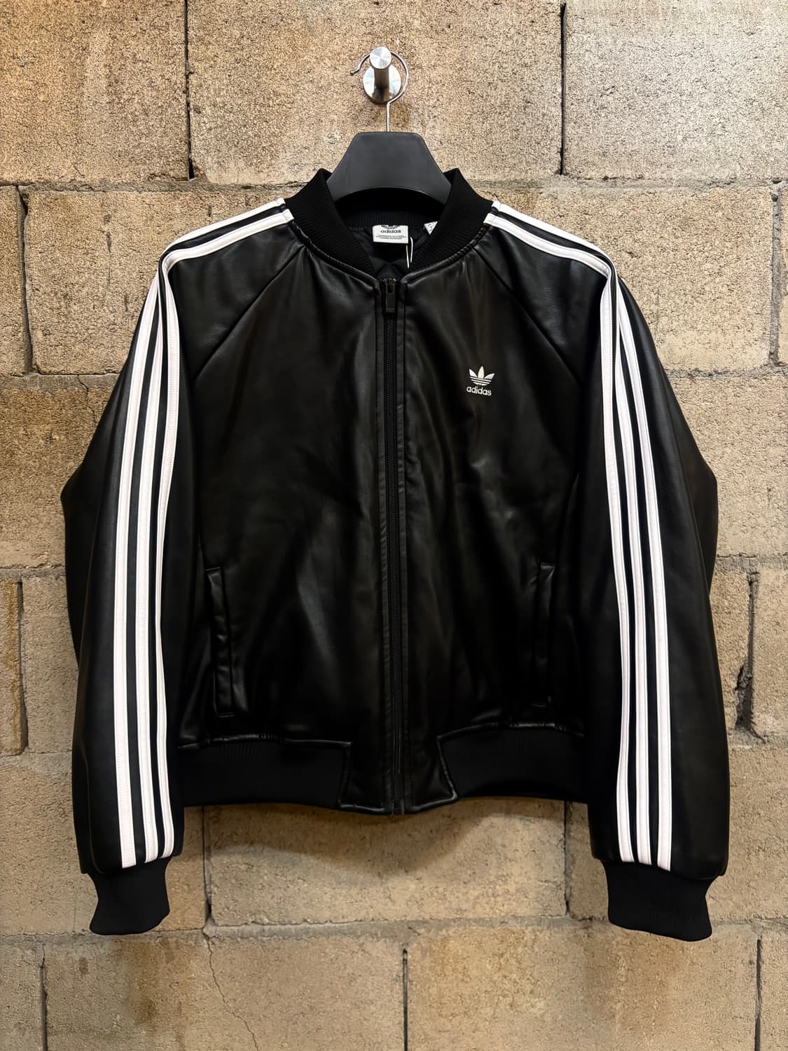아디다스 삼선 레더 집업 점퍼 상품이미지1