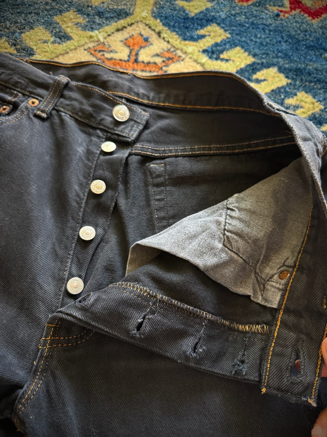 90s USA Levi's Faded Black 501-0115 상품이미지4