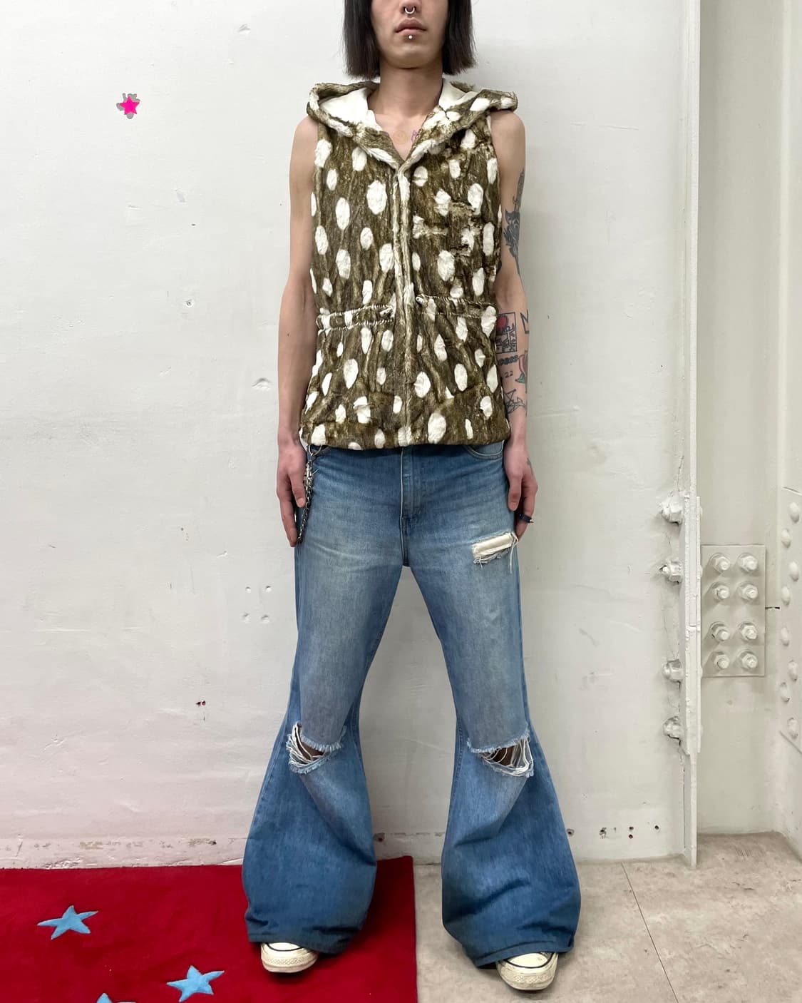 Leopard Dot Fur Hooded Vest  상품이미지6