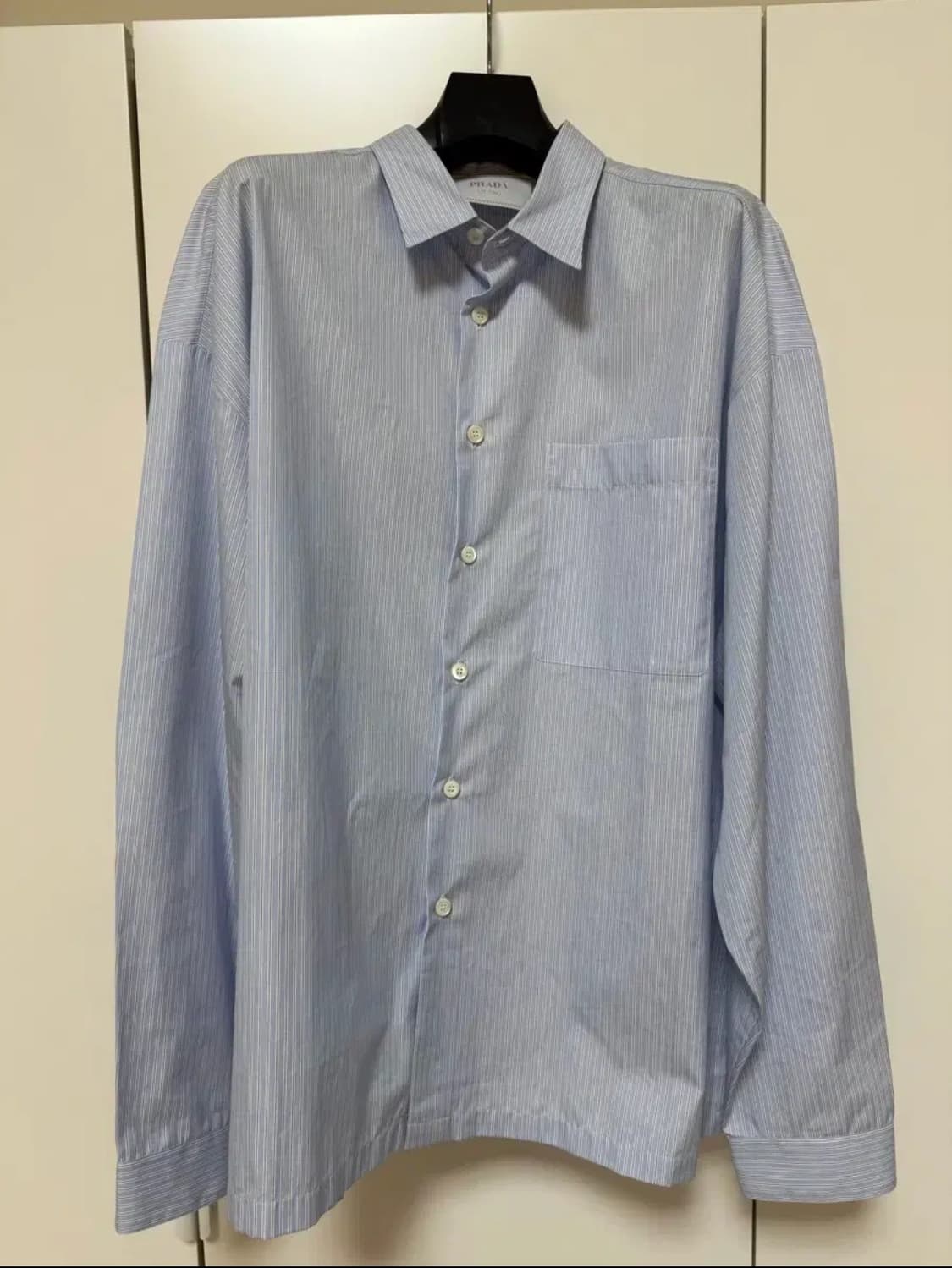(새상품)-프라다- 백 패치 블루 스트라이프 셔츠 상품이미지2