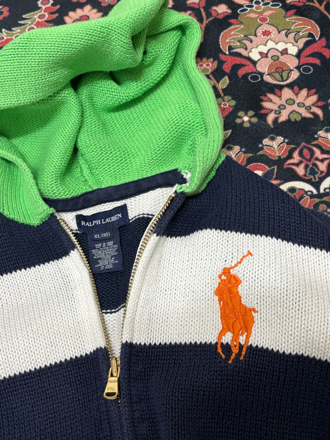 POLO 폴로 랄프로렌 스트라이트 니트 후드집업 상품이미지3