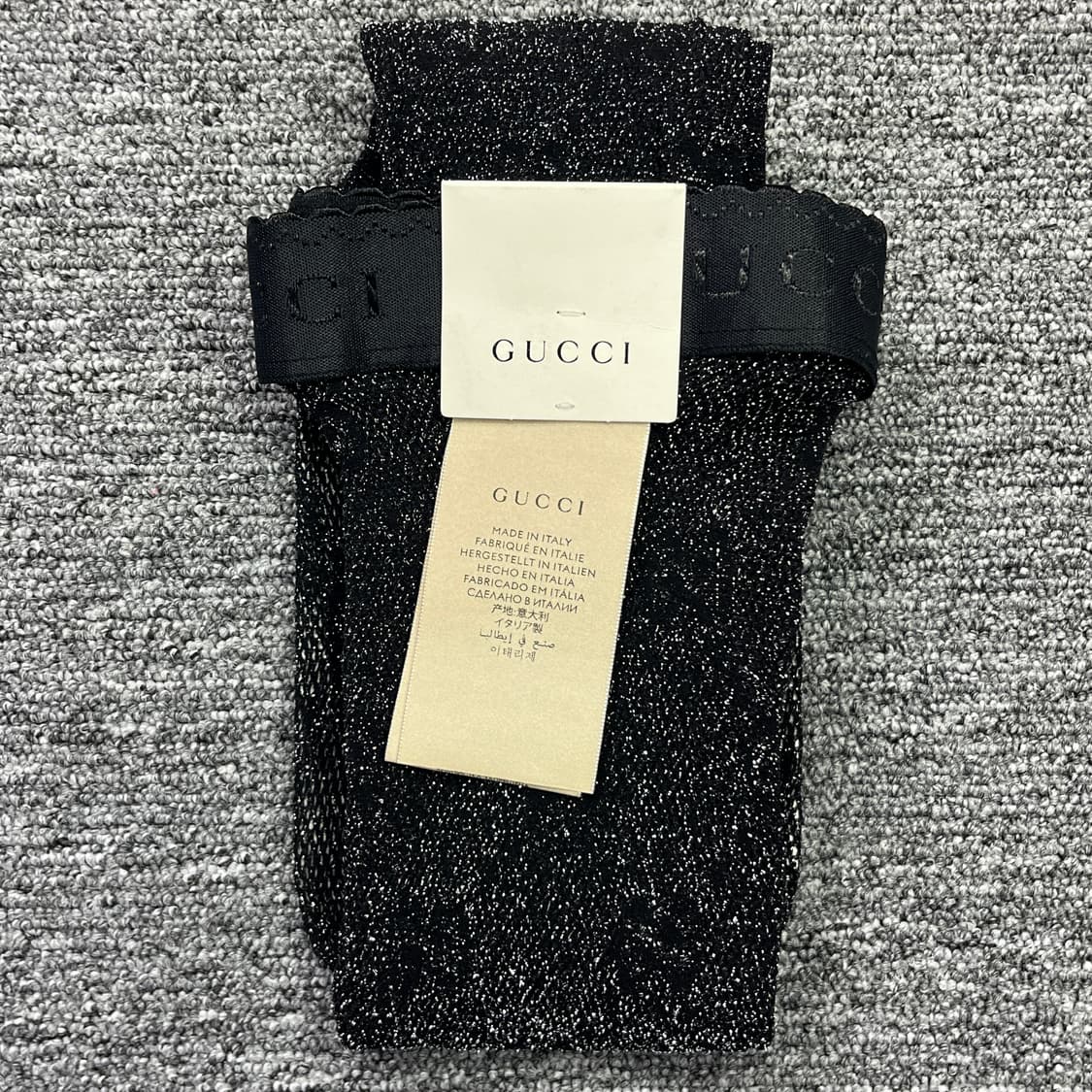 새상품 구찌 스타킹 GG 로고 타이트 스타킹 블랙 & 실버 상품이미지7