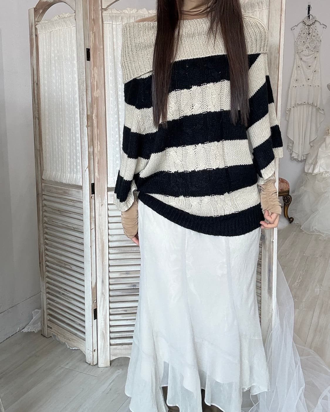 Fairy mute wrinkles unbalace skirt 상품이미지5