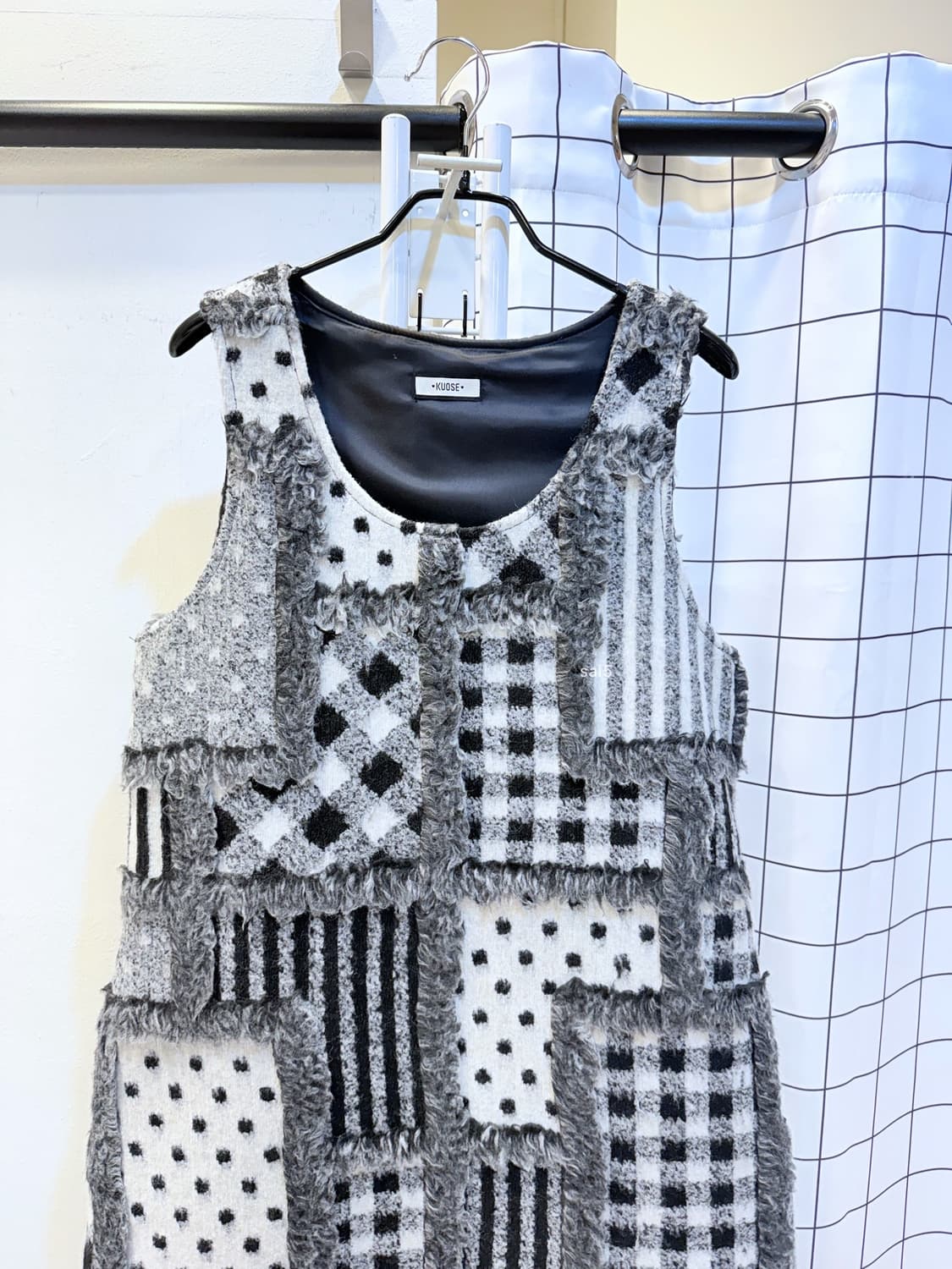 쿠오세 패치워크 울 뷔스티에 롱 원피스 상품이미지3