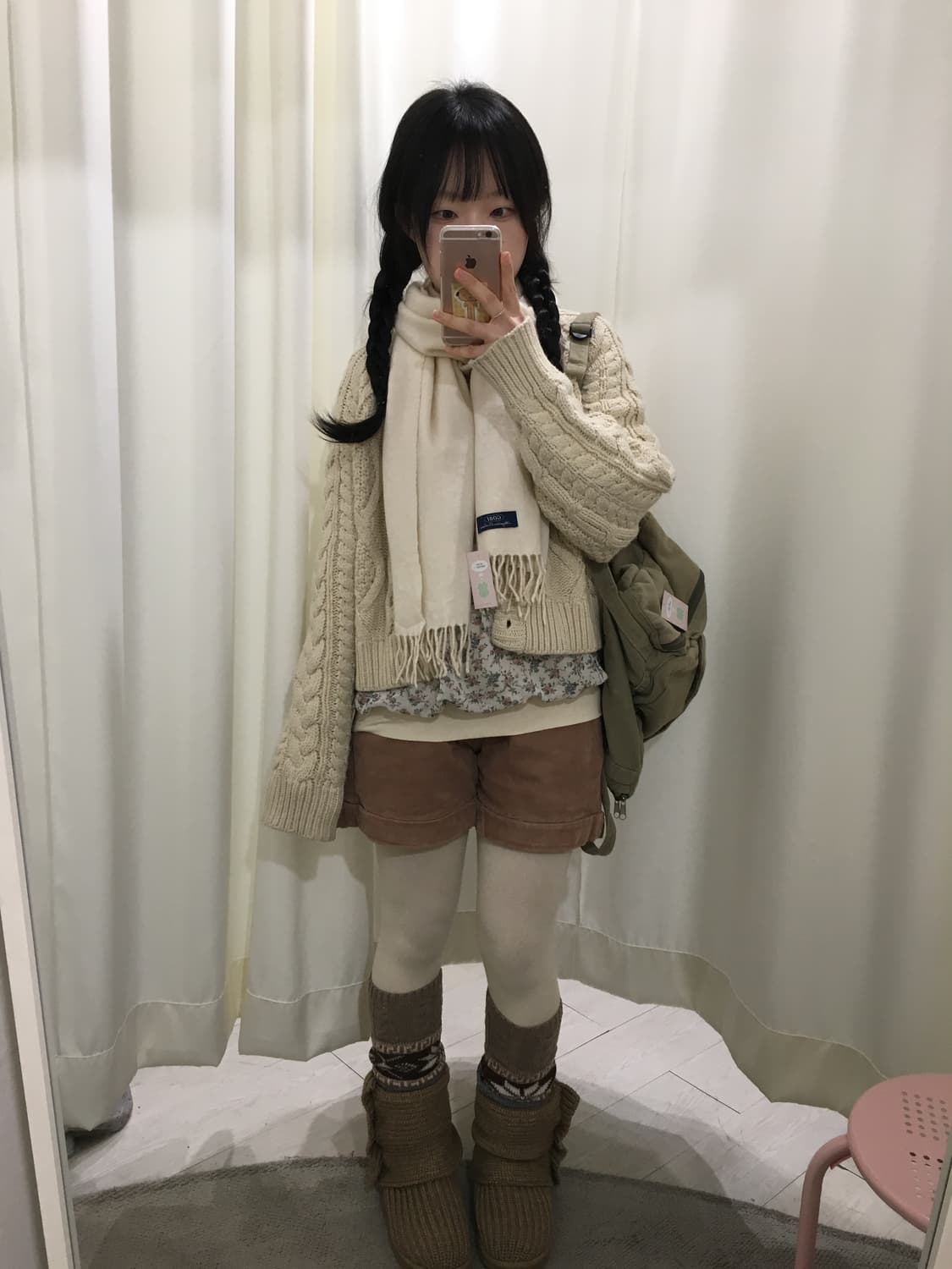 peach corduroy half pants 상품이미지3