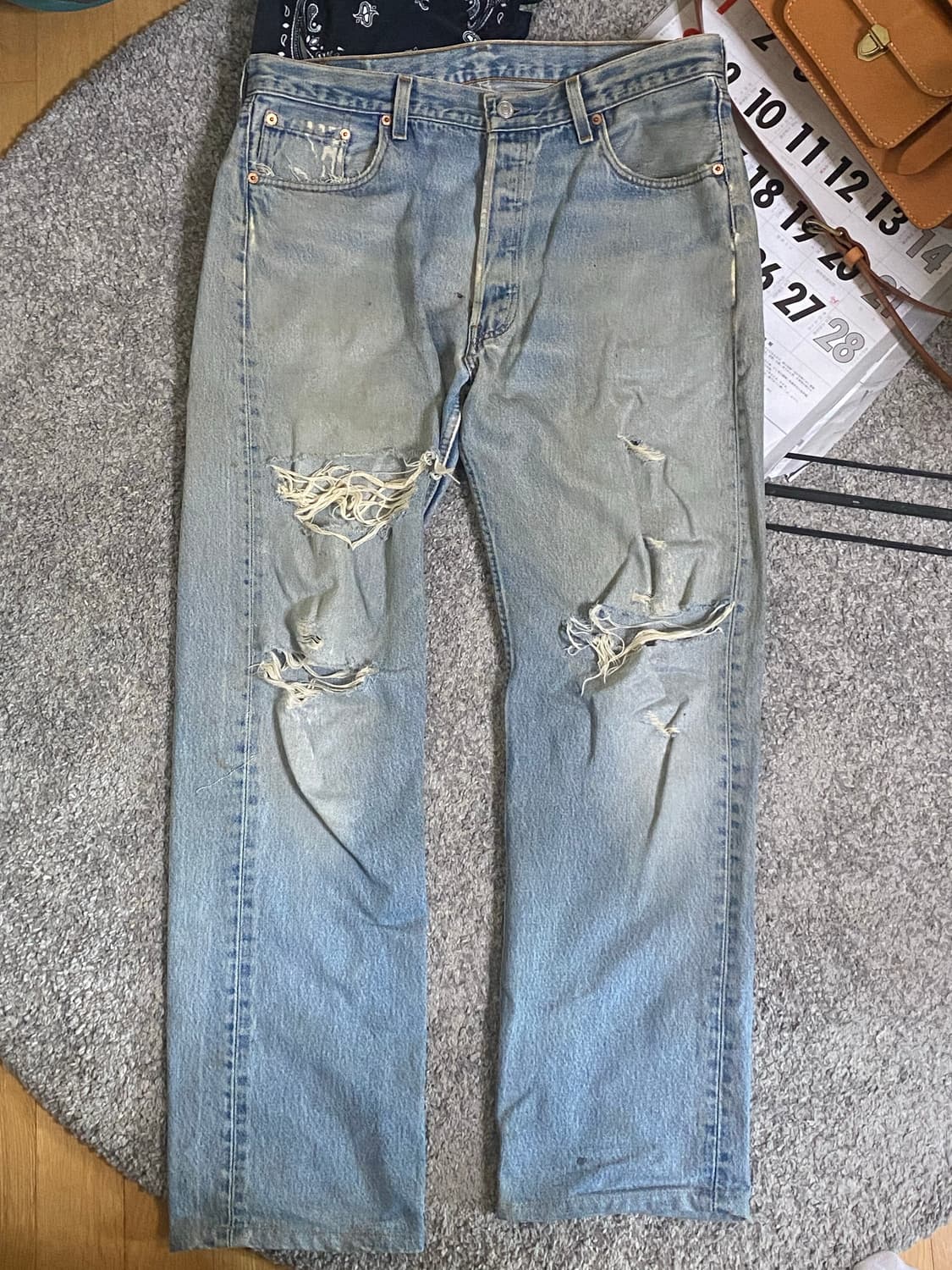 [36] 90s 리바이스 501 디스트로이드 진 made in USA 상품이미지2