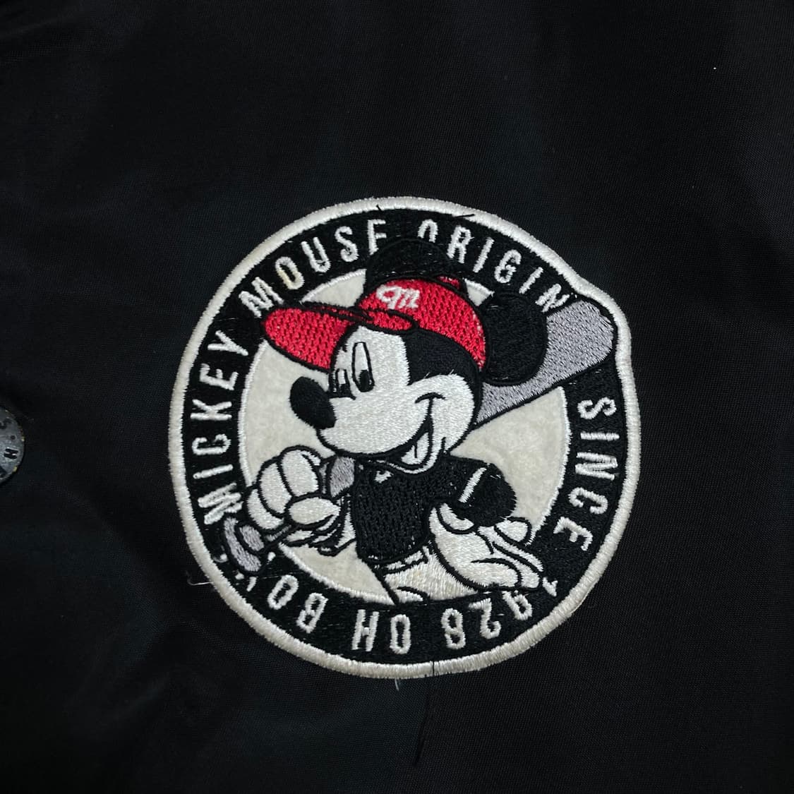 디즈니 x 헨어즈 에드윈 미키마우스 빅로고 블랙 항공 점퍼 상품이미지3