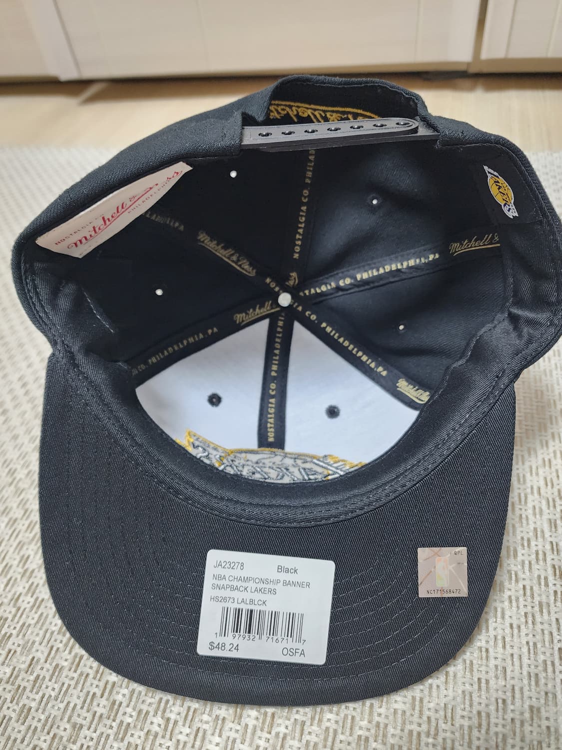 미첼앤네스 로스앤젤레스 레이커스 코비 브라이언트 챔피언 824 스냅백 상품이미지6