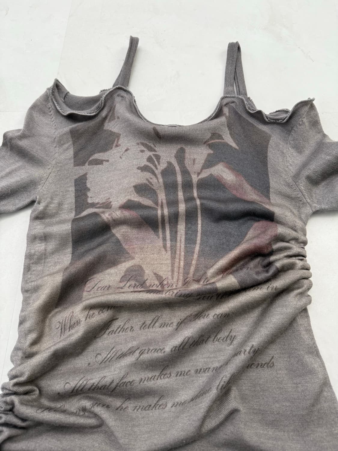 니트 오프숄더 셔링 원피스  상품이미지6