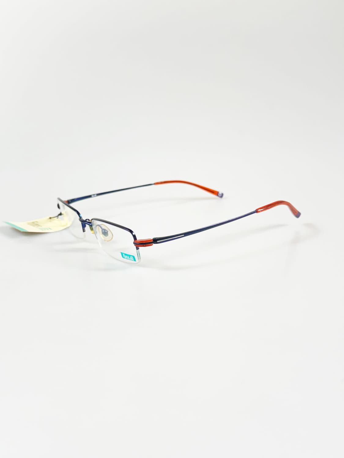 90s FUTIS 반무테 스퀘어 네이비 메탈 빈티지 안경 상품이미지3