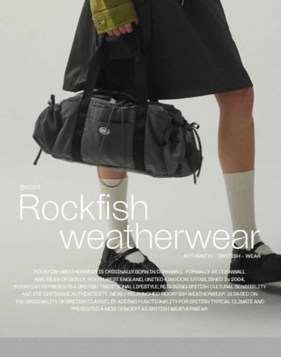 락피쉬웨더웨어 사이드리본 포켓 패딩 더플백 차콜 상품이미지1