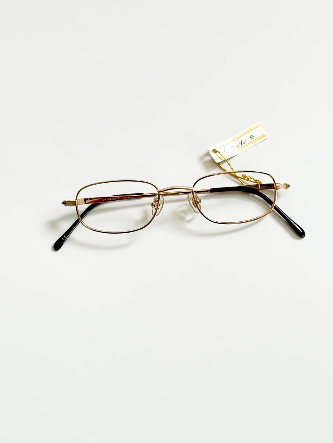 90s 서전 CLARTE 골드 슬림스퀘어 빈티지 안경 상품이미지1