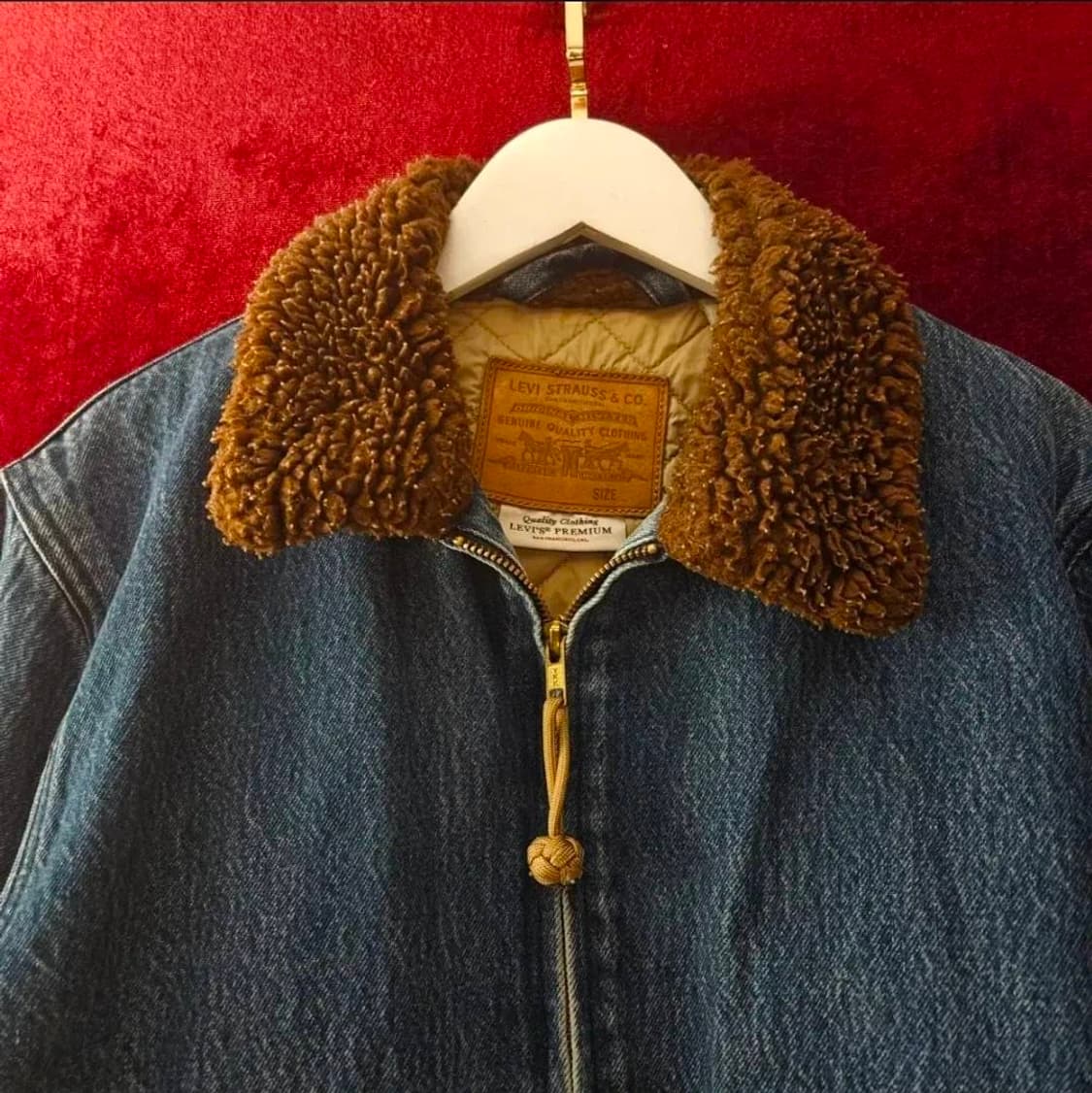 리바이스 양털 카라넥 데님 봄버자켓 90-95size 상품이미지1