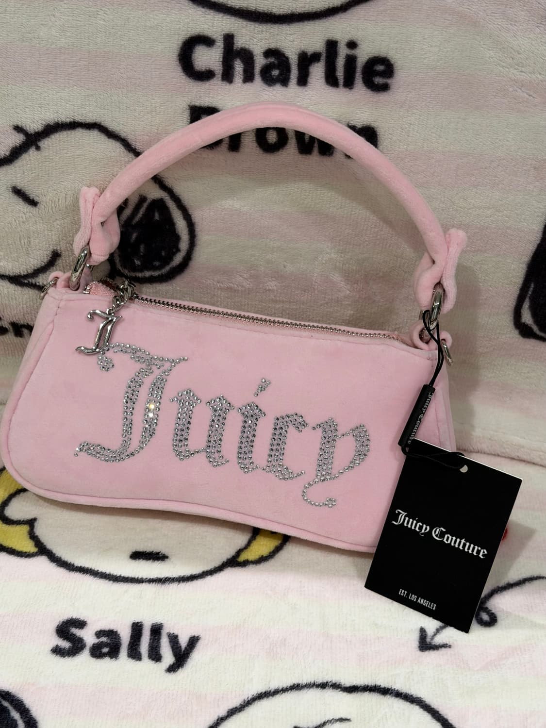 [신상✨프리뷰세일] 쥬시꾸뛰르 벨벳 핑크 숄더백/크로스백 상품이미지5