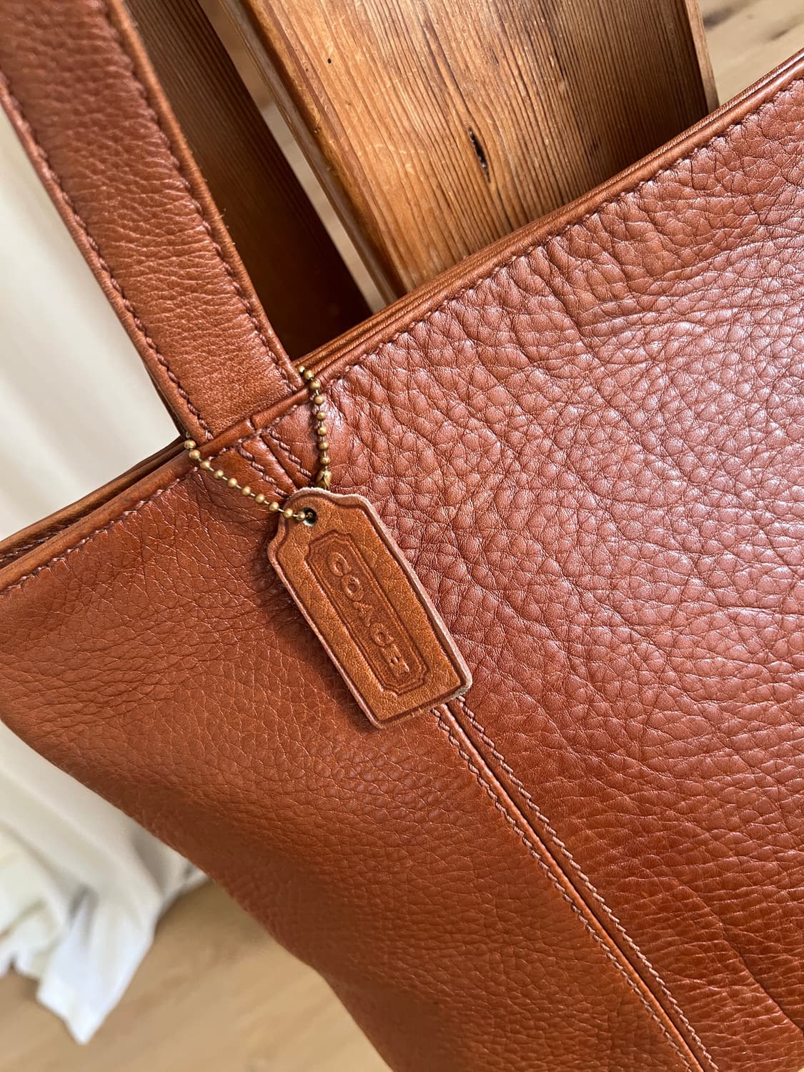 올드 코치 꼬냑 브라운 레더 숄더백 4915 상품이미지3