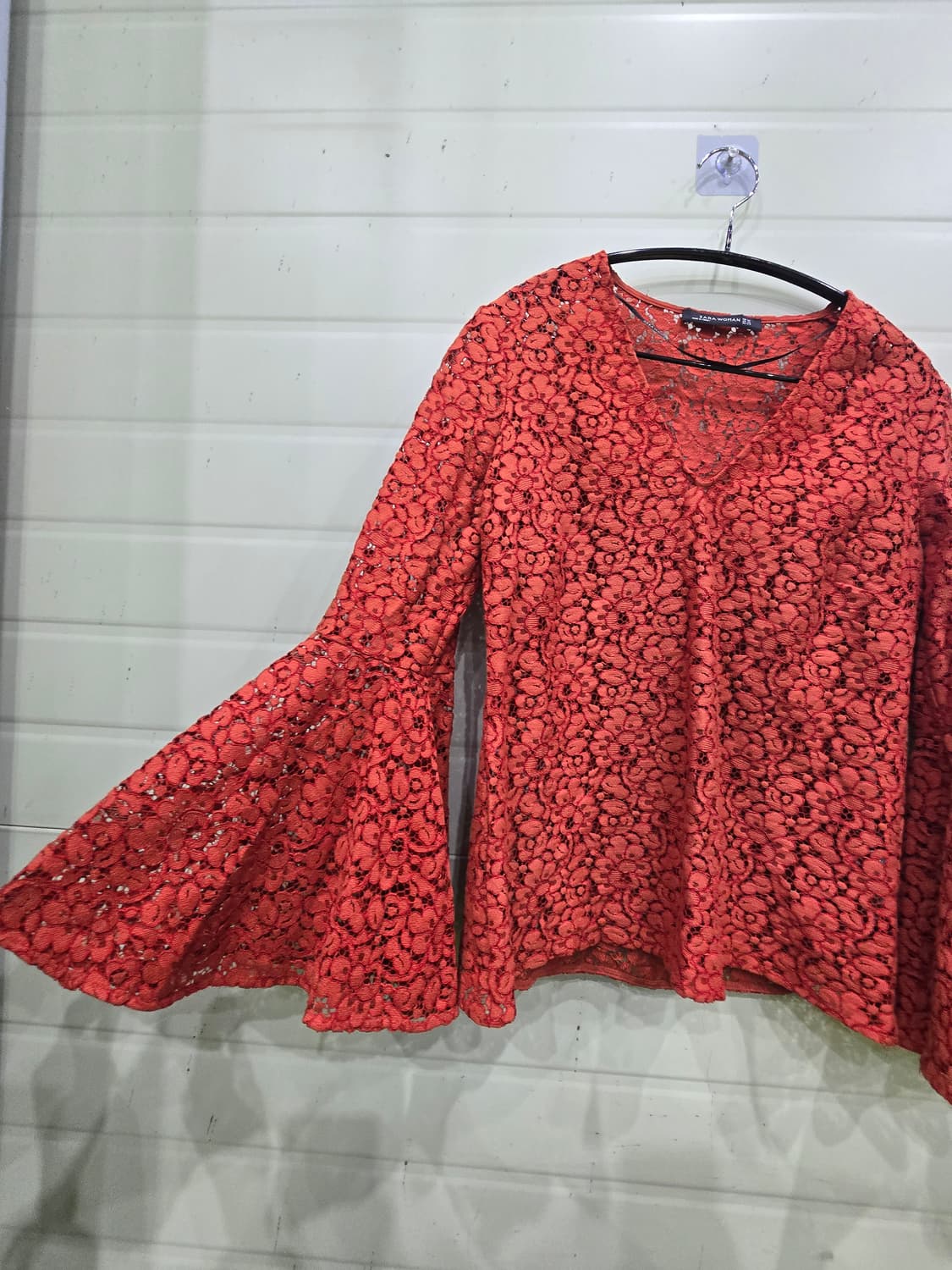 자라 오렌지 레이스 블라우스 상품이미지5