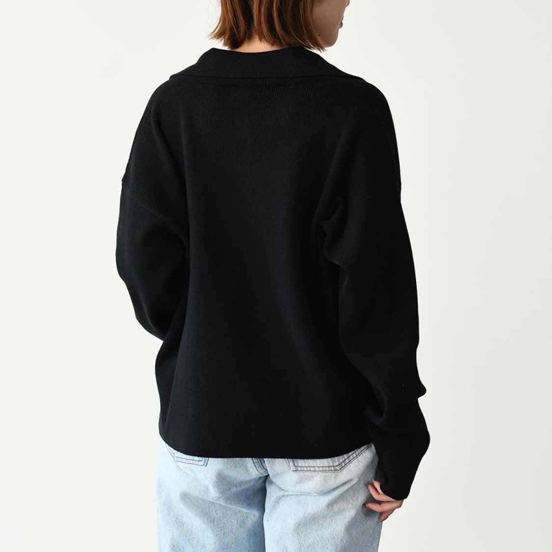 (정품/새상품) AMI 아미 여성 블랙 하트 로고 폴로 니트 상품이미지7