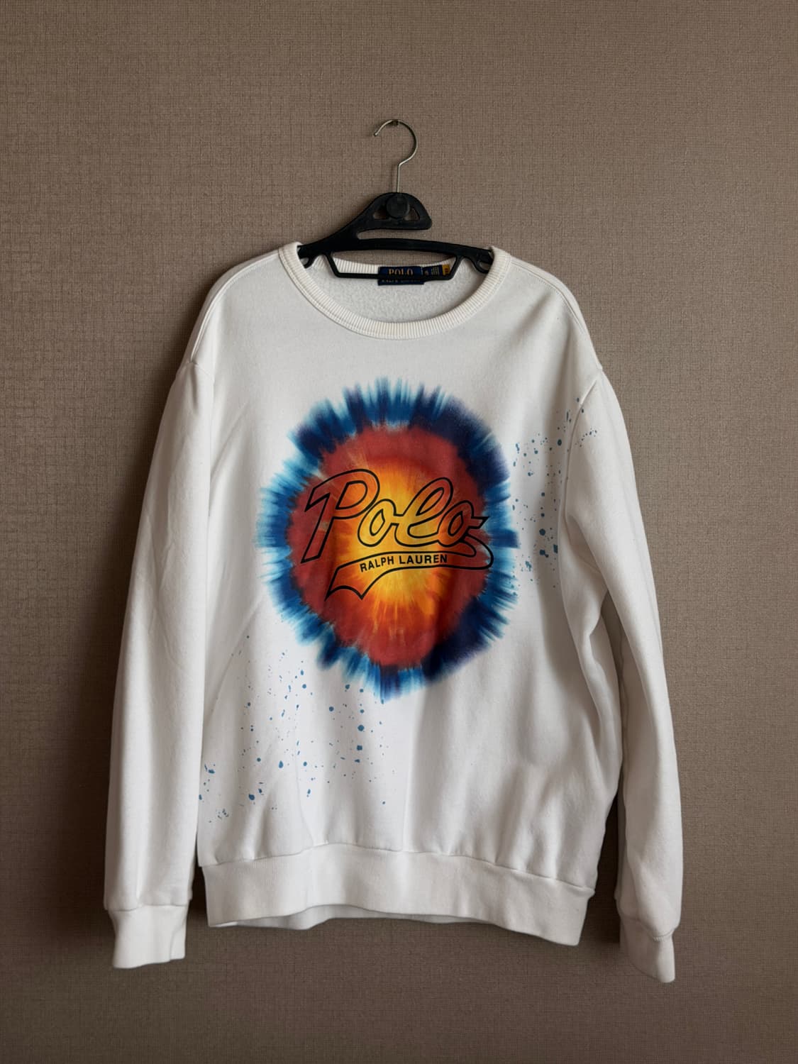 폴로 랄프로렌 화이트 프린팅 맨투맨 상품이미지1